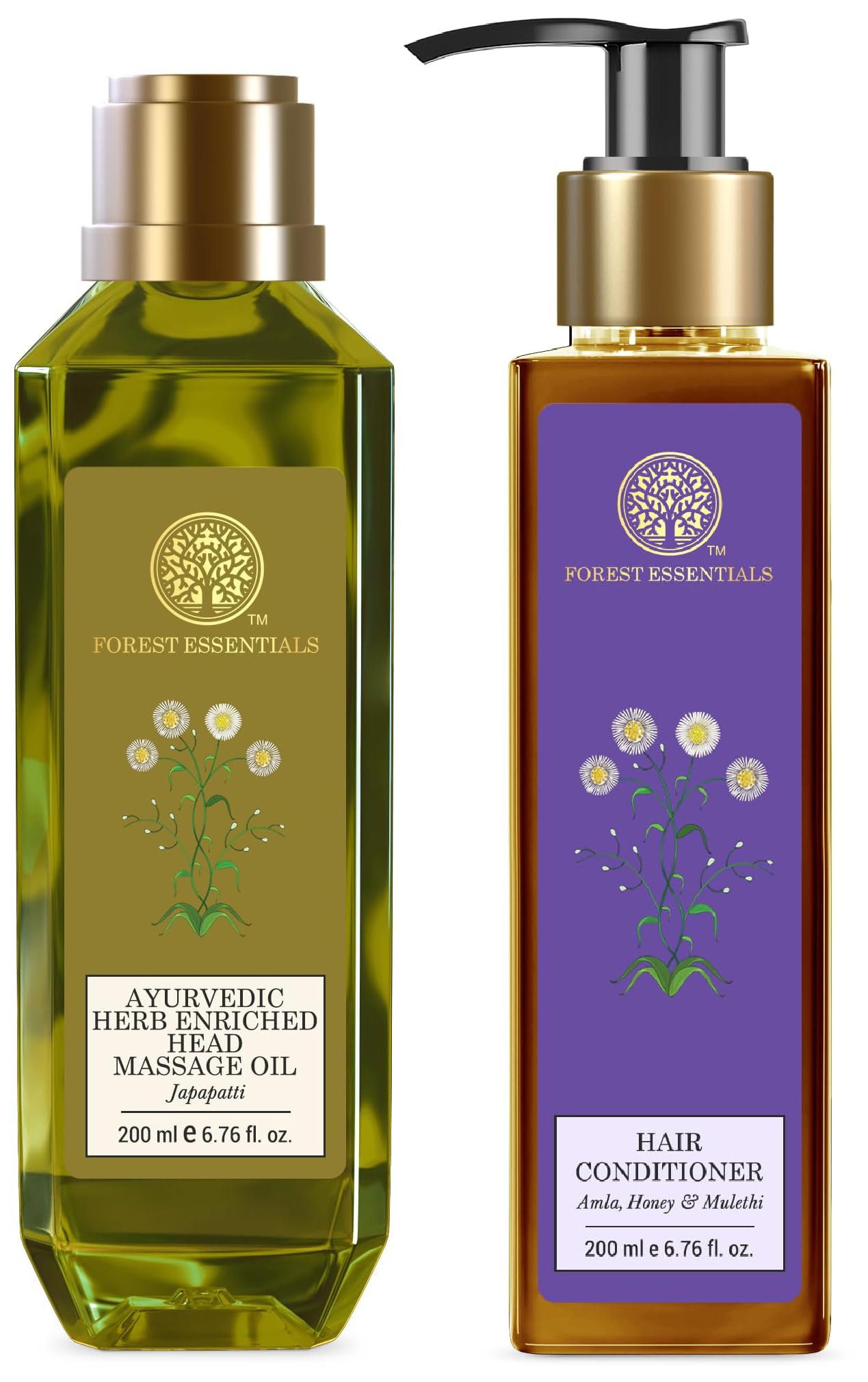 Forest Essentials Japapatti head massage oil and amla cleanser combo