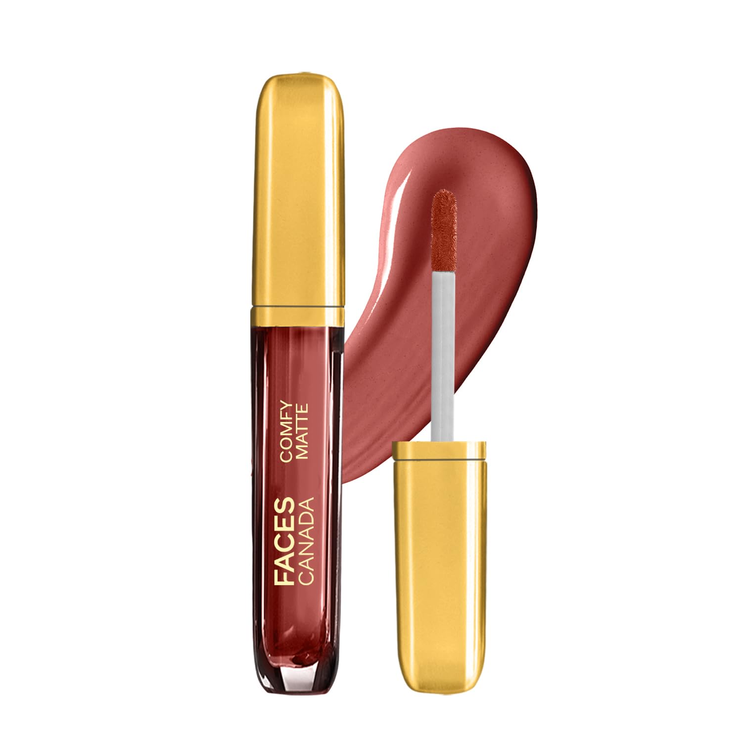 Faces Canada matte liquid lipstick packaging in For The Win 08 shade