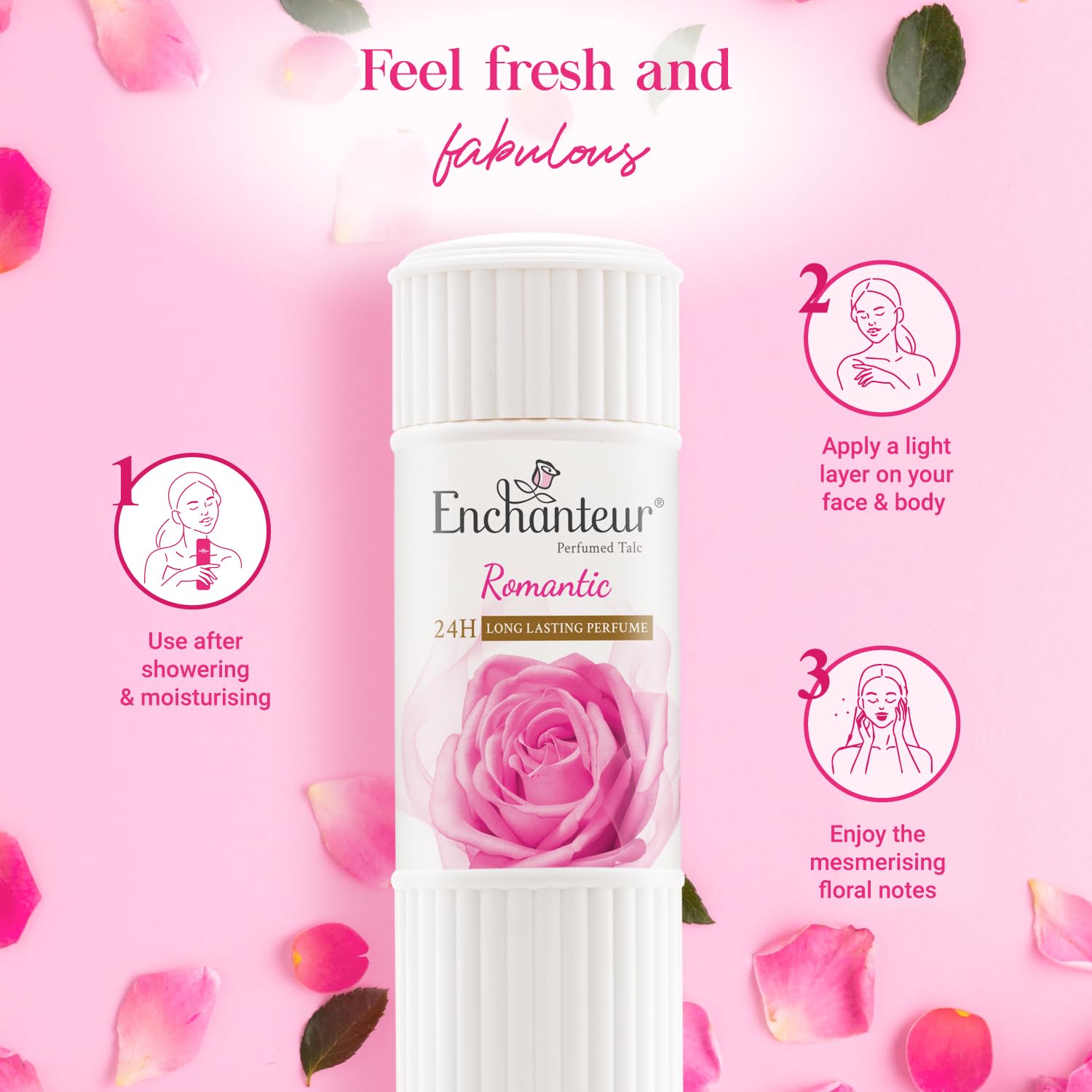 Enchanteur Romantic Perfumed Talcum Powder with Floral French Fragrance for Women – view 5