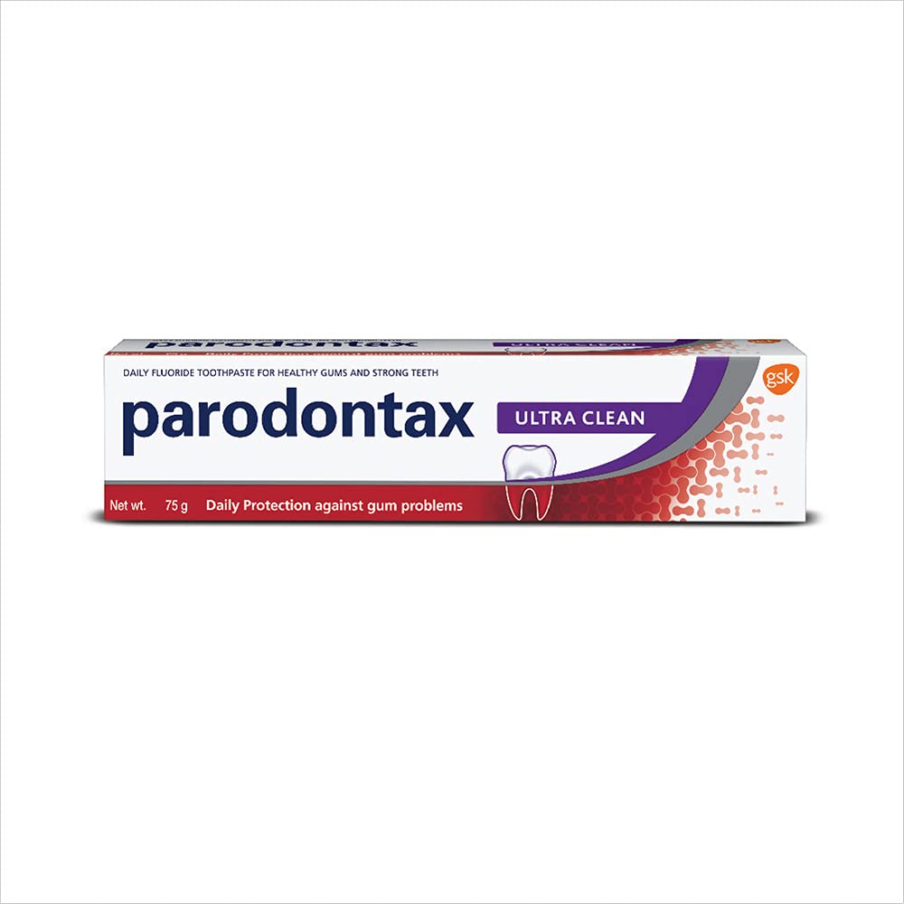 Parodontax Ultra Clean 75g fluoride toothpaste tube front view
