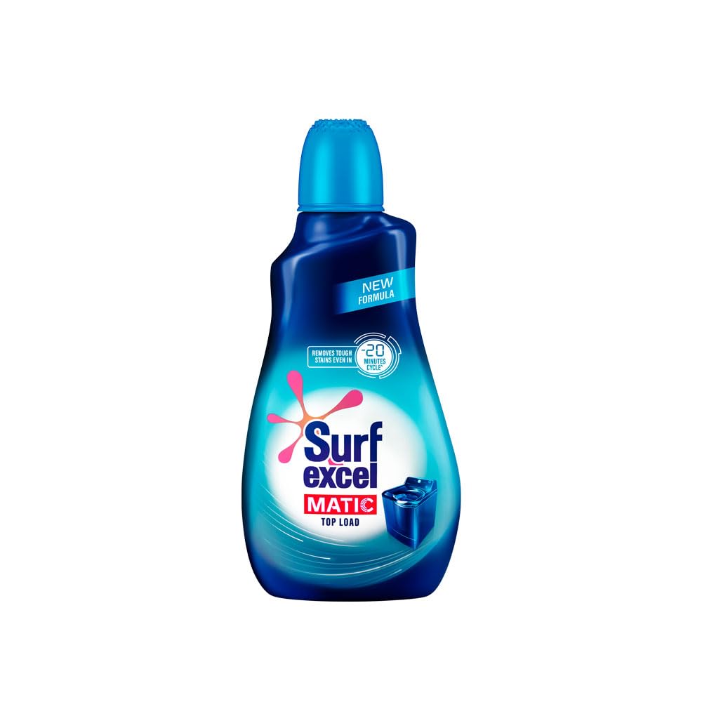 Surf Excel liquid detergent bottle for top load washing machines