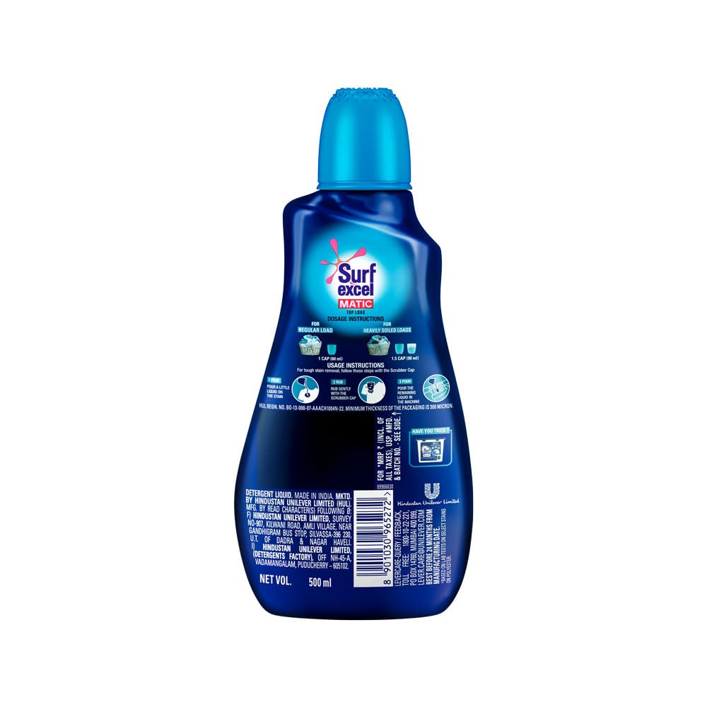 Surf Excel Matic Liquid Detergent Top Load 500 Ml, 1 Count – view 2
