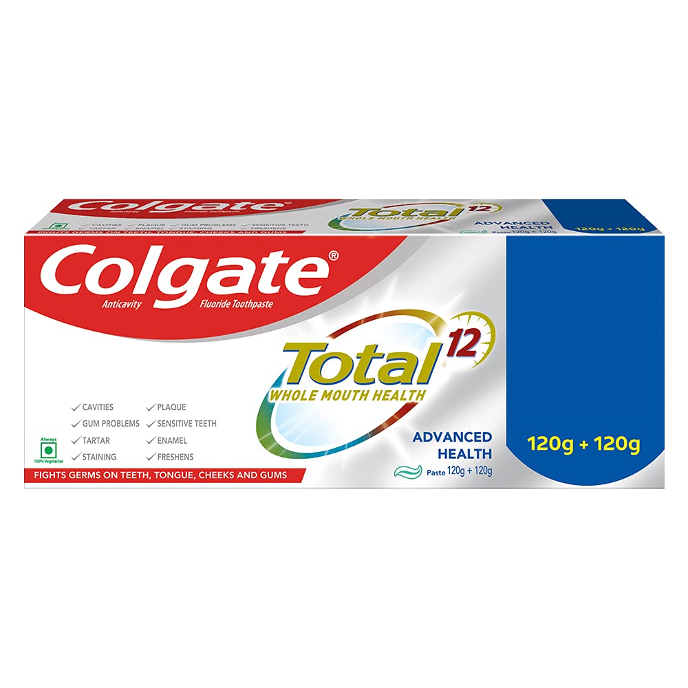 Colgate Total Whole Mouth Health, Antibacterial Toothpaste, 120gm + 120gm (Advanced Health, Saver Pack) and Colgate Gentle Sensitive Soft Bristles Toothbrush - 4 Pcs – view 2