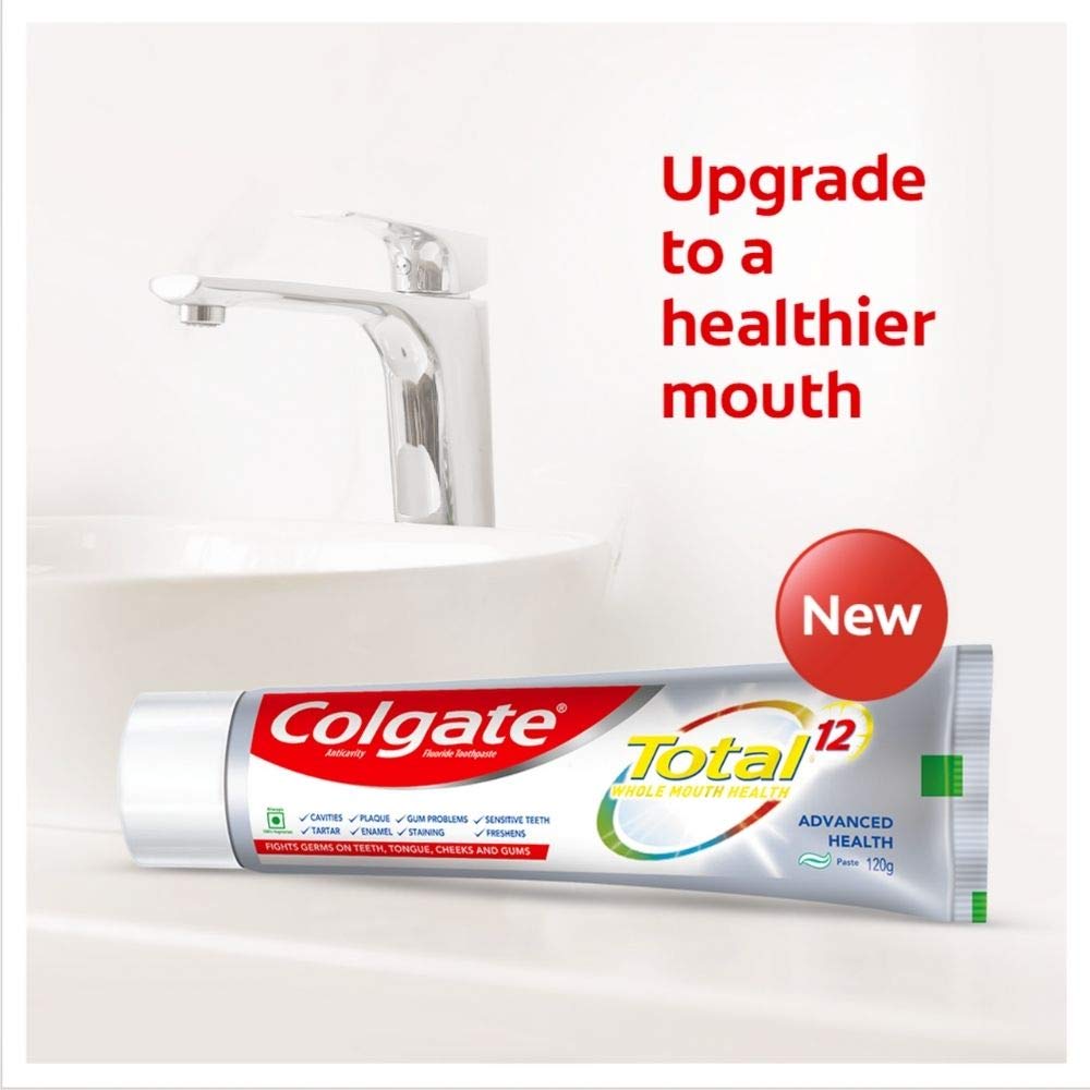 Colgate Total Whole Mouth Health, Antibacterial Toothpaste, 120gm + 120gm (Advanced Health, Saver Pack) and Colgate Gentle Sensitive Soft Bristles Toothbrush - 4 Pcs – view 3