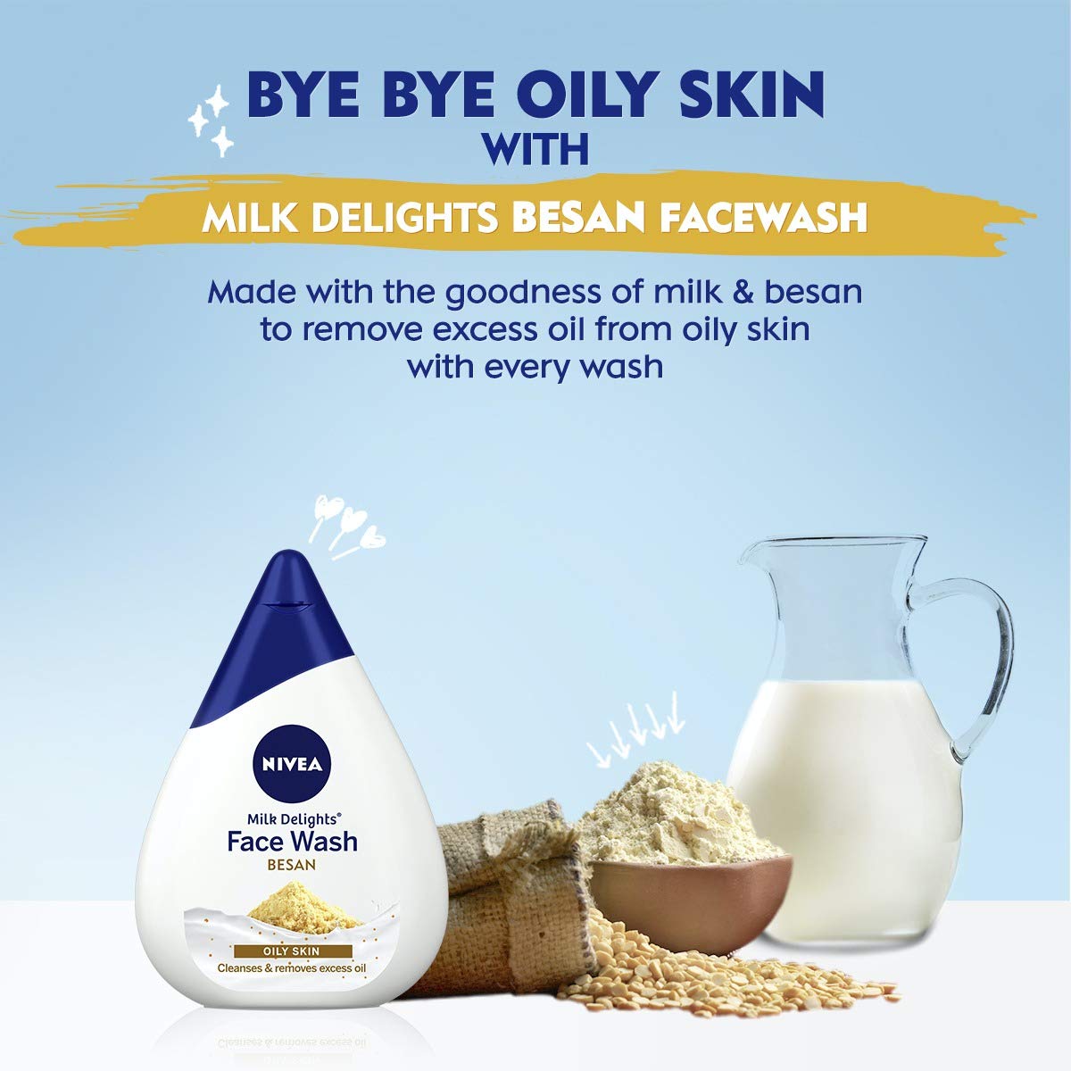 NIVEA Milk Delights Face Wash Fine Gramflour For Oily Skin 100ml, 100 ml – view 2