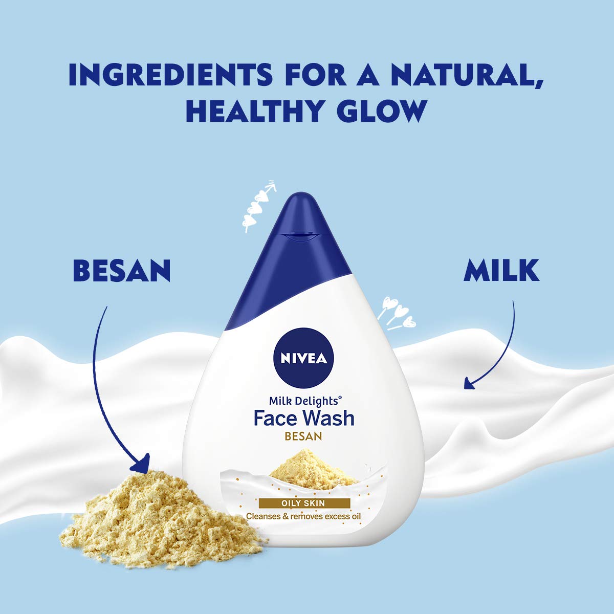 NIVEA Milk Delights Face Wash Fine Gramflour For Oily Skin 100ml, 100 ml – view 3