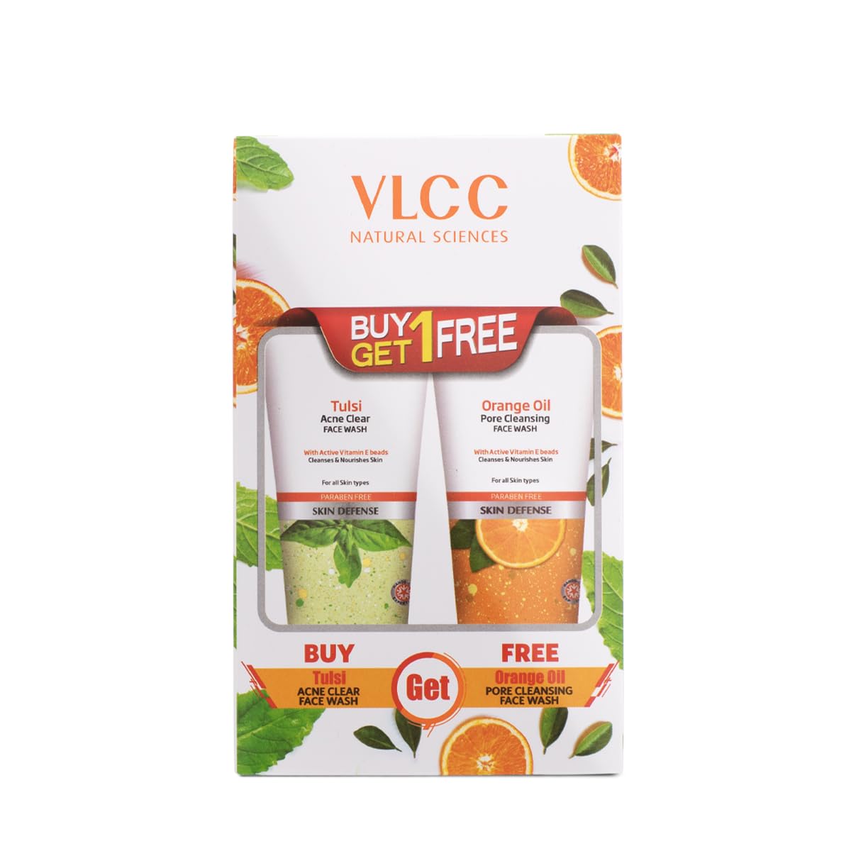 VLCC Tulsi Acne Clear Face Wash FREE Orange Oil Pore Cleansing Face Wash - 150ml X 2 - Buy One Get One - (Pack of 4) – view 3