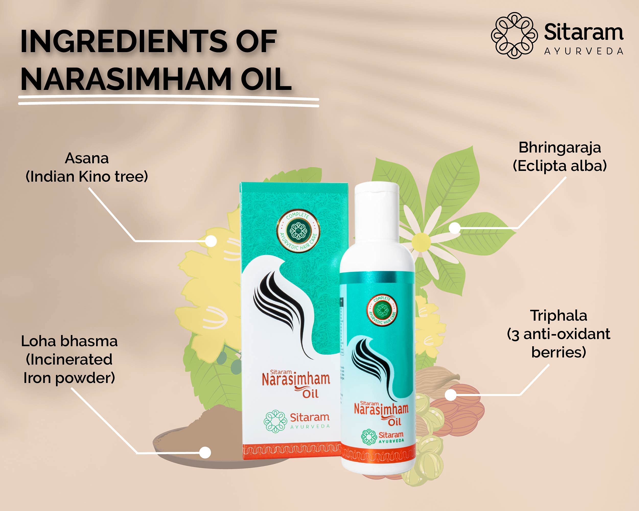 Sitaram Ayurveda Narasimham Herbal Hair Oil 100ml – view 4