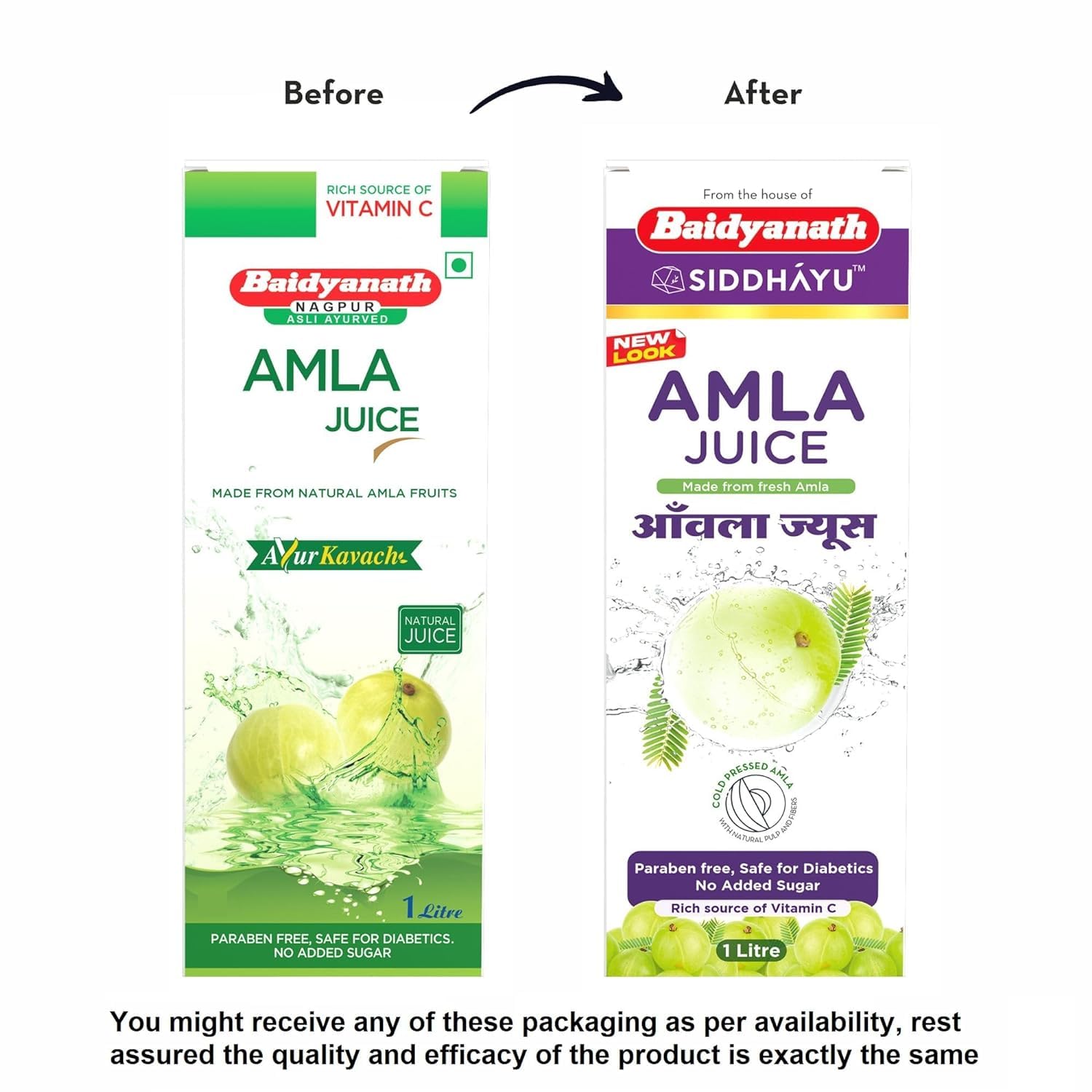 Baidyanath Asli Ayurved Amla Juice 1L Cold Press + Aloe Vera Juice 1L – view 3