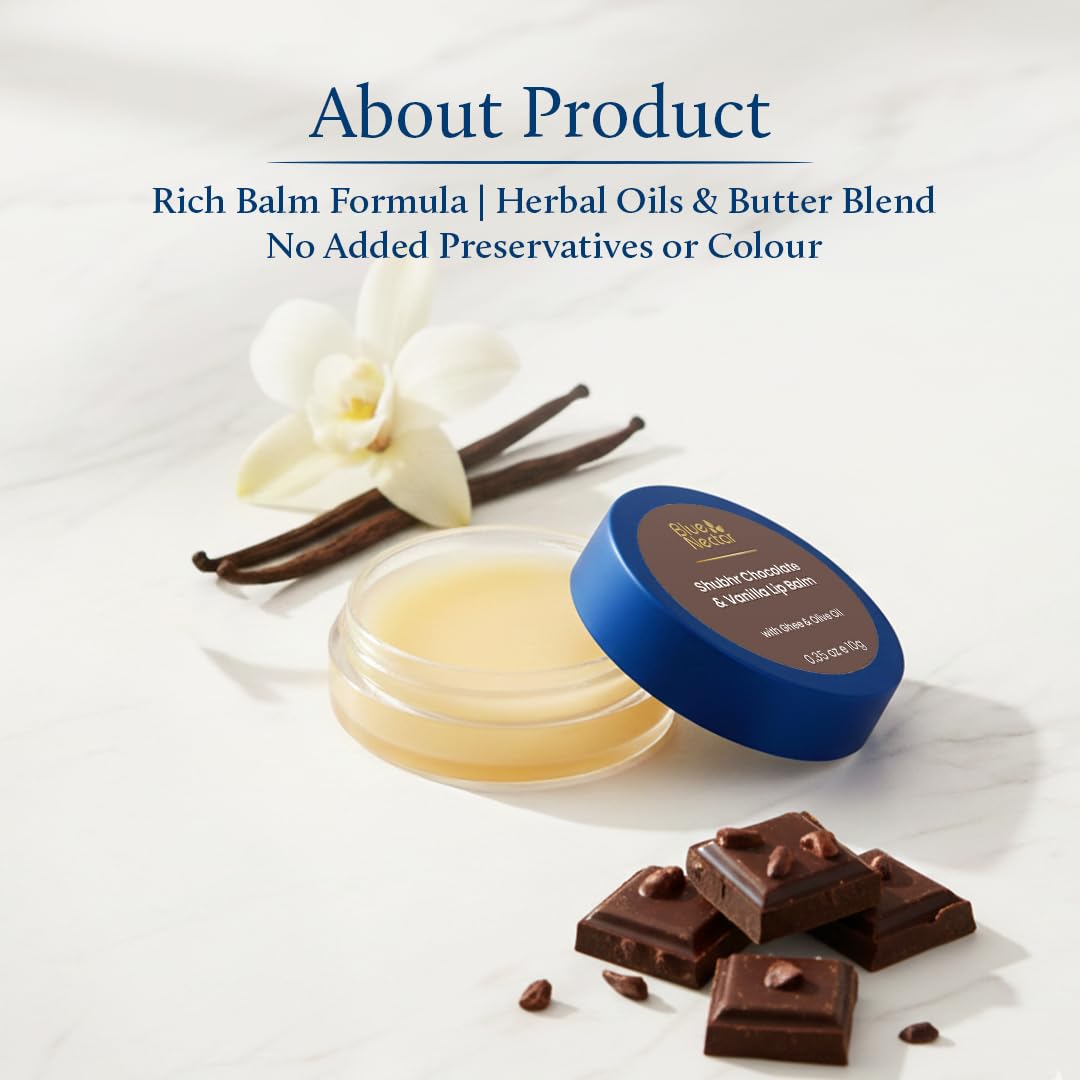 Blue Nectar Shubhr Chocolate & Vanilla Lip Balm & Gloss with Ghee for Dry Chapped Lips – view 6