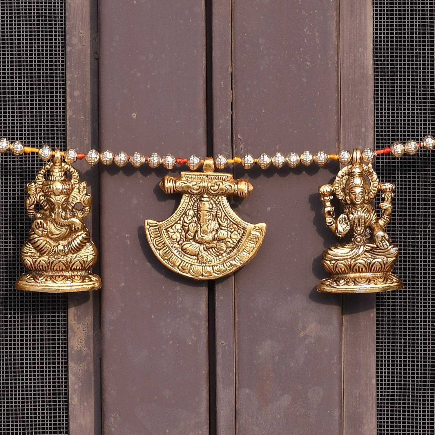 Collectible India Metal Door Hanging Toran Bandarwal for Home Decoration/Lakshmi Ganesha Toran Mandir Temple (35 x 3.5 inch, Gold) (1) – view 3