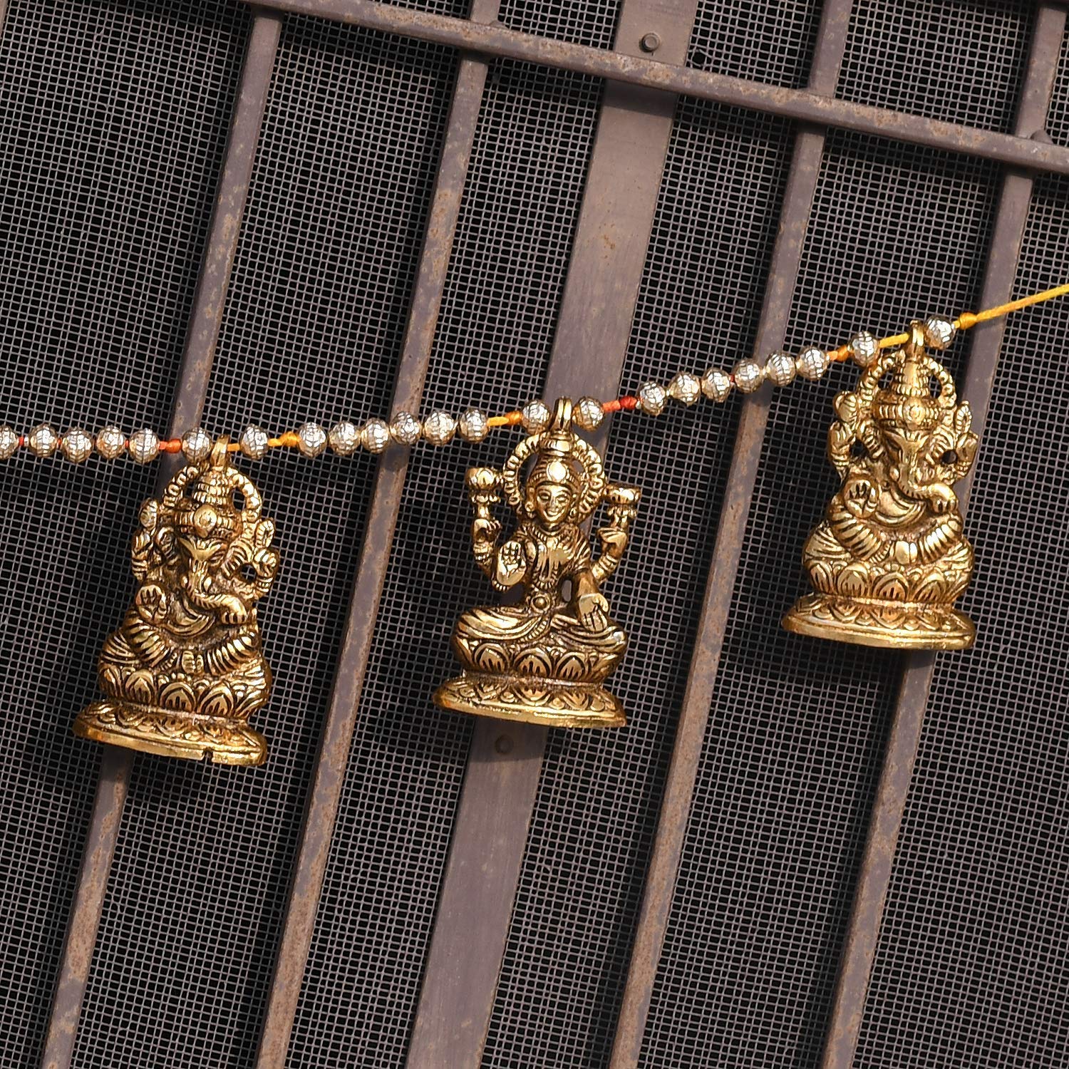 Collectible India Metal Door Hanging Toran Bandarwal for Home Decoration/Lakshmi Ganesha Toran Mandir Temple (35 x 3.5 inch, Gold) (1) – view 4