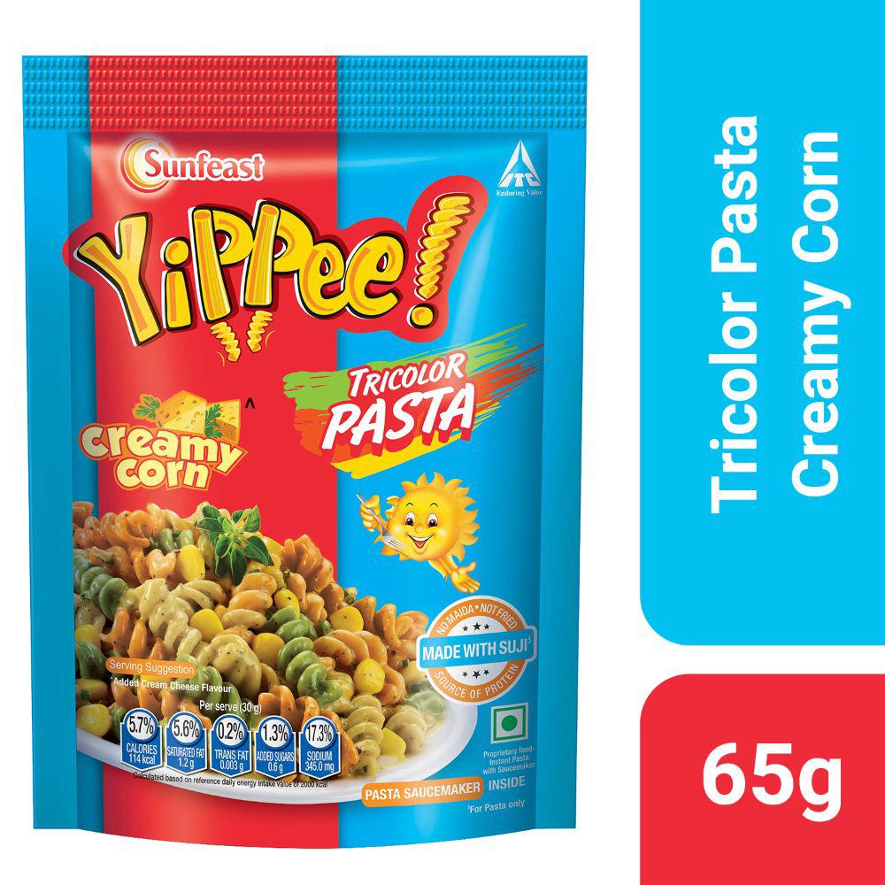 Sunfeast Yippee Creamy Corn Tricolor Instant Pasta 65 G – view 1