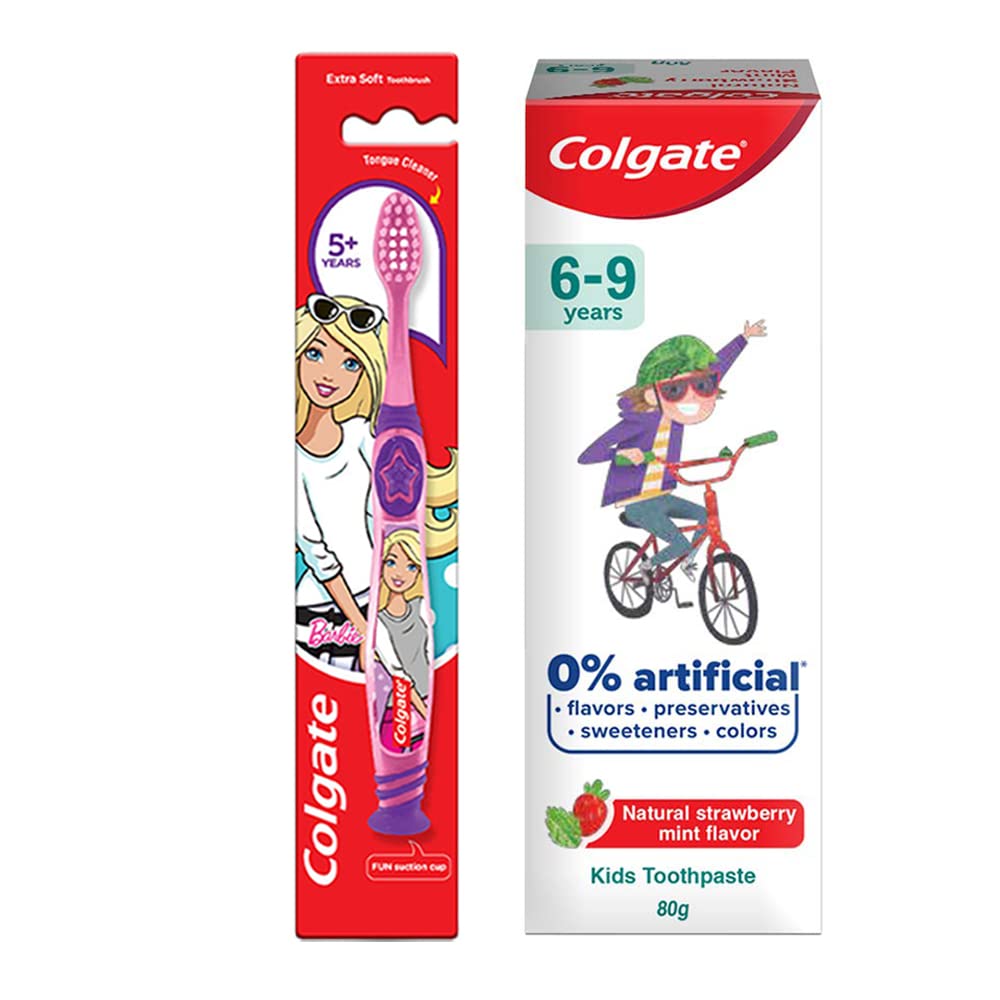 Colgate kids toothpaste with Barbie extra soft toothbrush set