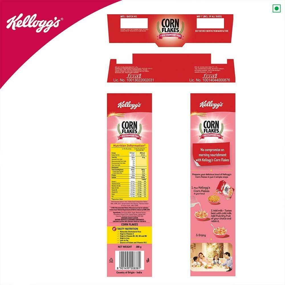 Kellogg's Corn Flakes With Real Strawberry Puree 300 G – view 6