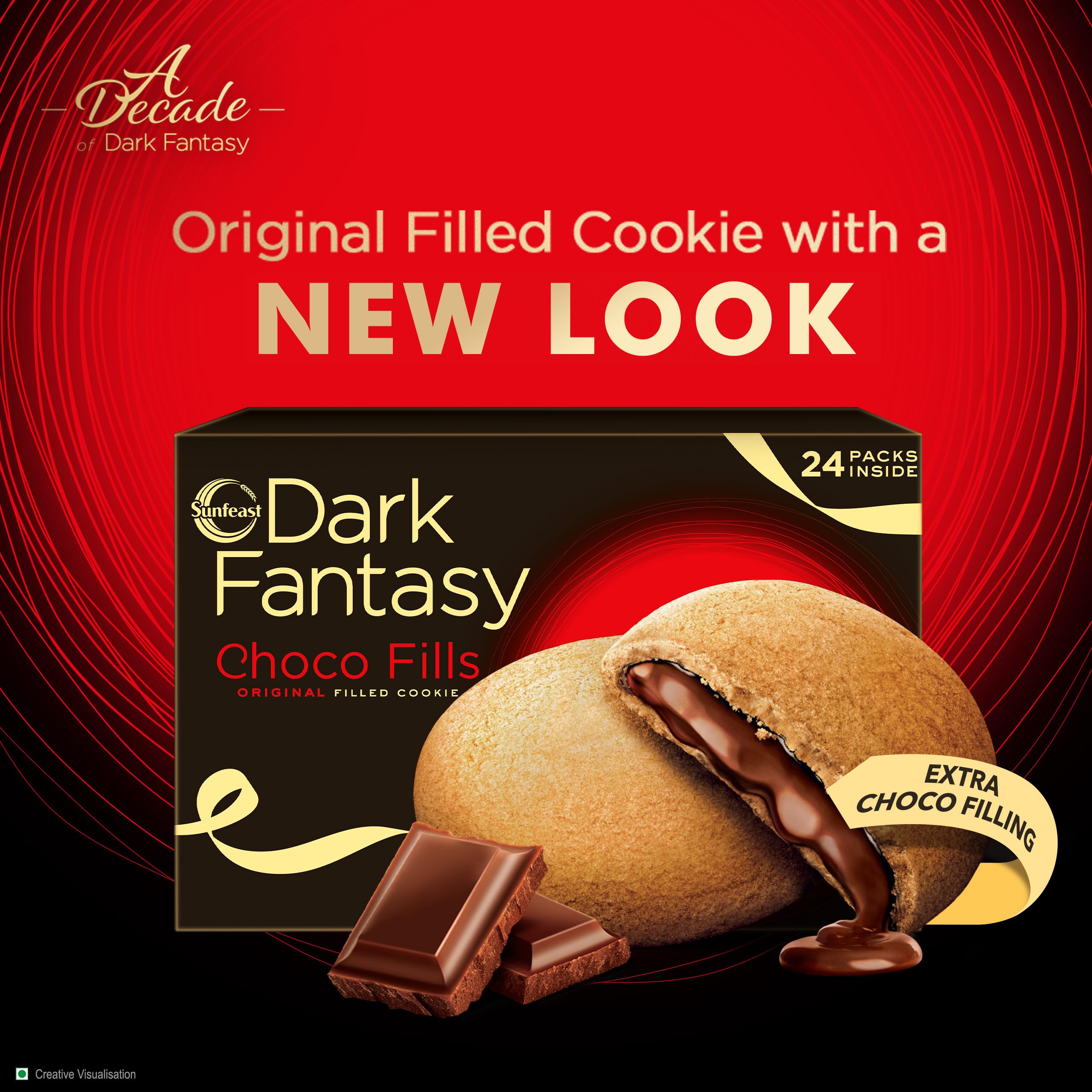 Sunfeast Dark Fantasy Choco Fills, 300g, Original Filled Cookies with Choco Crème – view 3