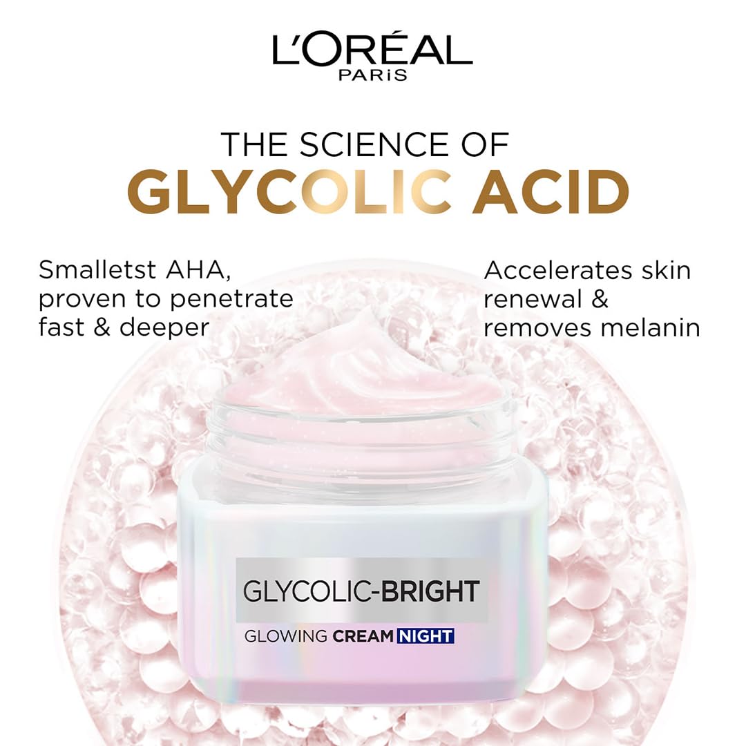 L'Oreal Paris Glycolic Bright Glowing Night Cream, 50ml – view 3