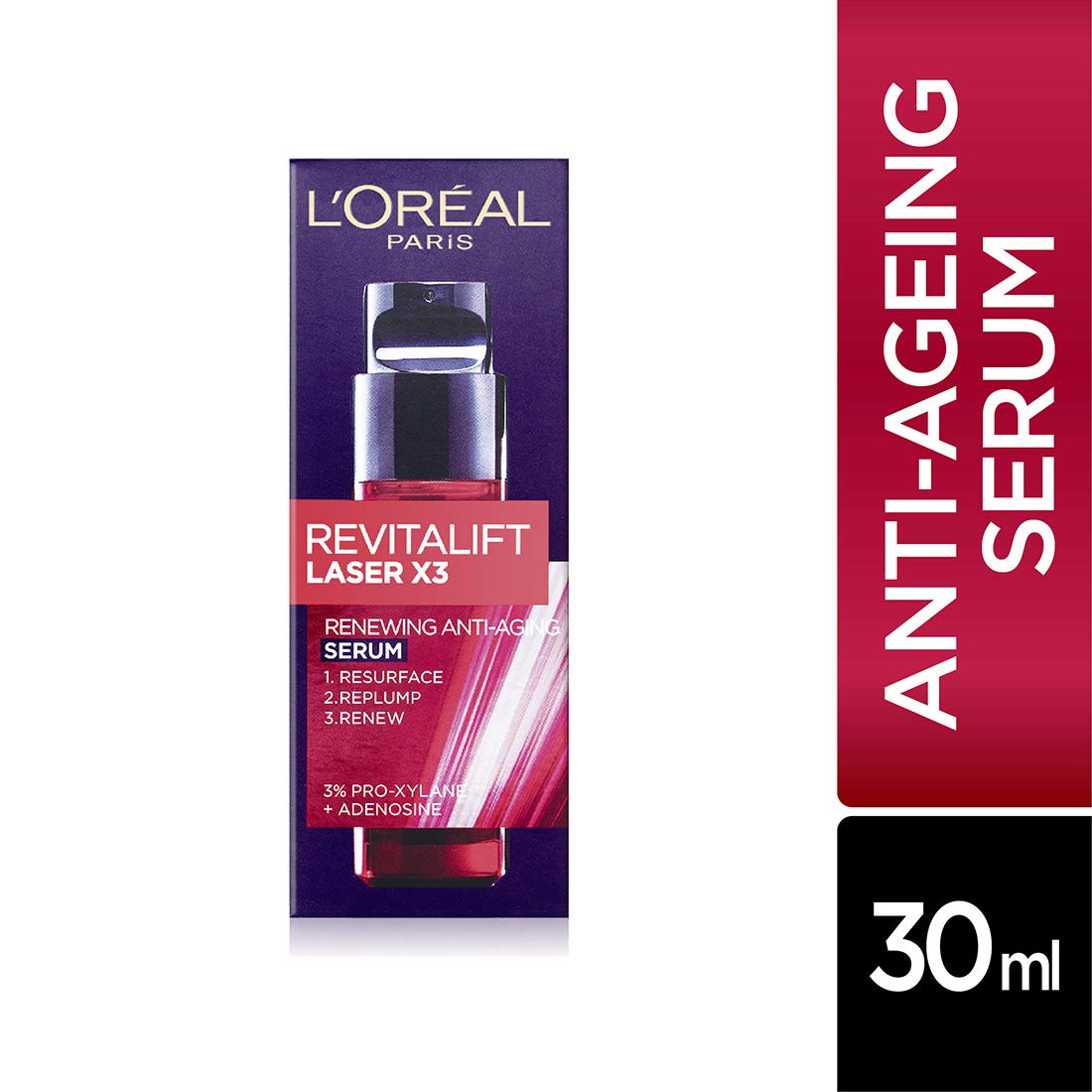 L'Oreal Paris Revitalift Laser X3 Renewing Anti-Ageing Serum, 30ml – view 2