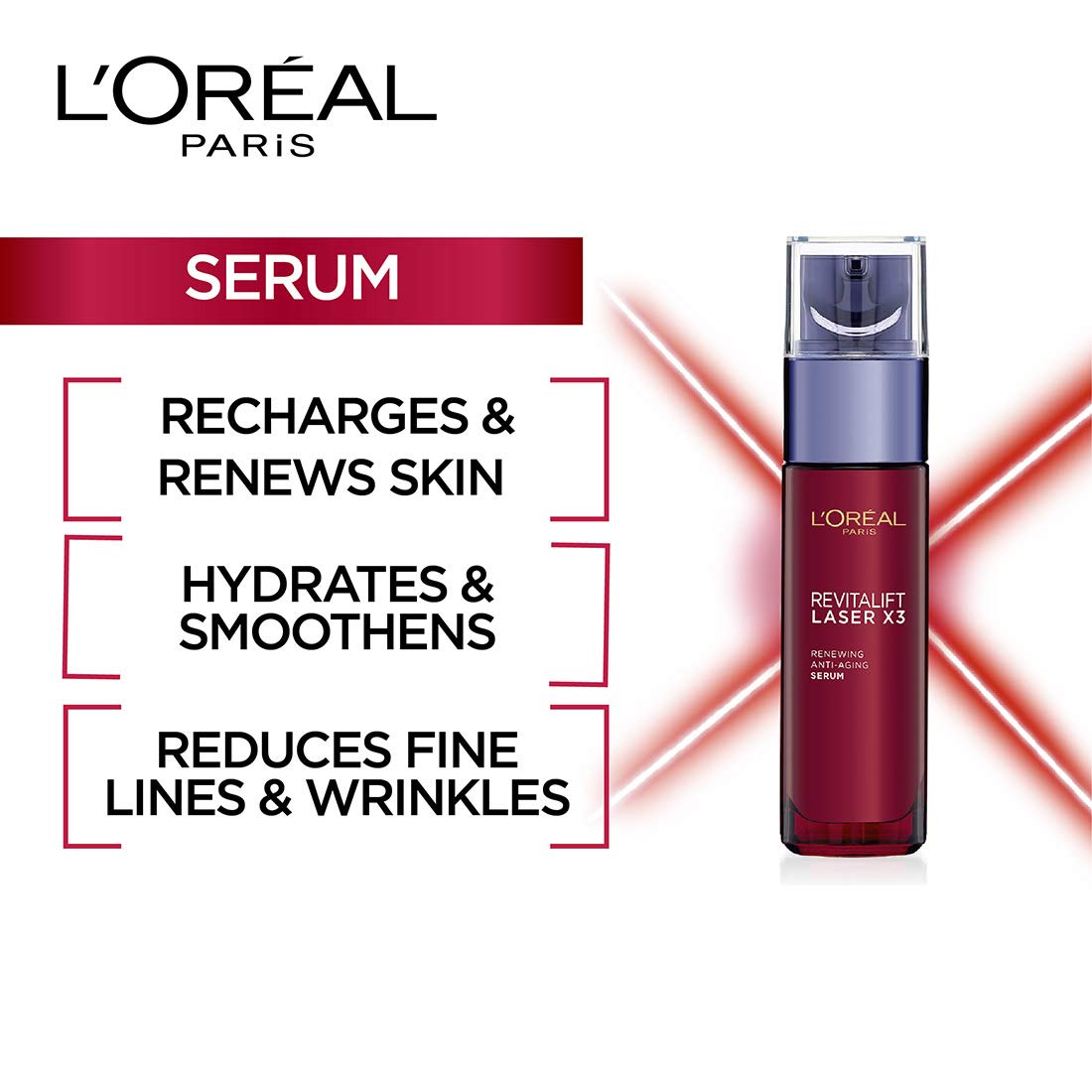 L'Oreal Paris Revitalift Laser X3 Renewing Anti-Ageing Serum, 30ml – view 4