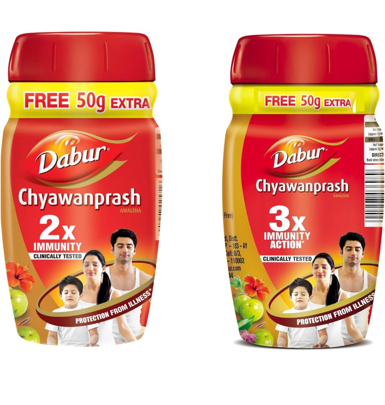Dabur Chyawanprash - 550g (500g + 50g Free)| 3X Immunity Action | With 40+ Ayurvedic Herbs | Helps Build Strength & Stamina | Builds Overall Health