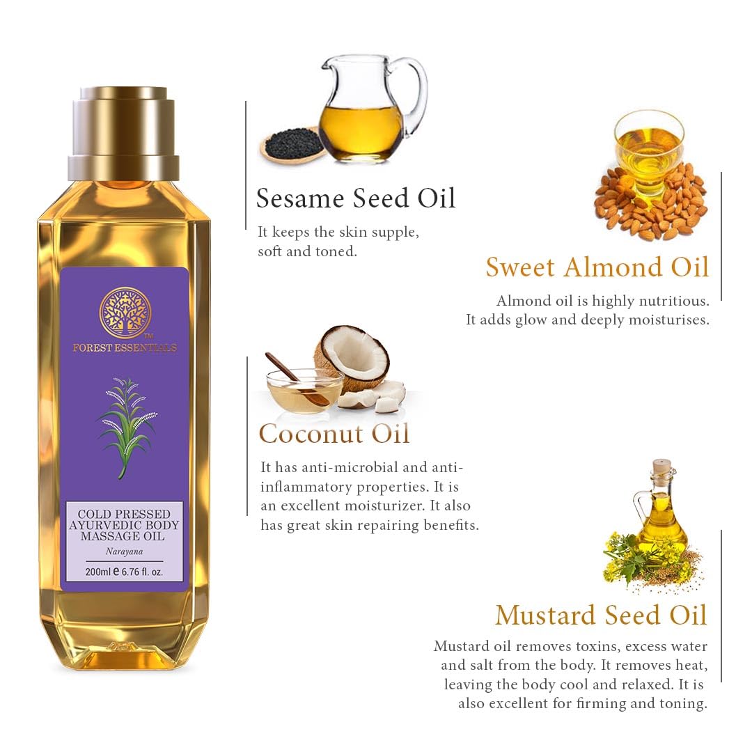 Forest Essentials Narayana Ayurvedic Body Massage Oil, 200ml – view 4