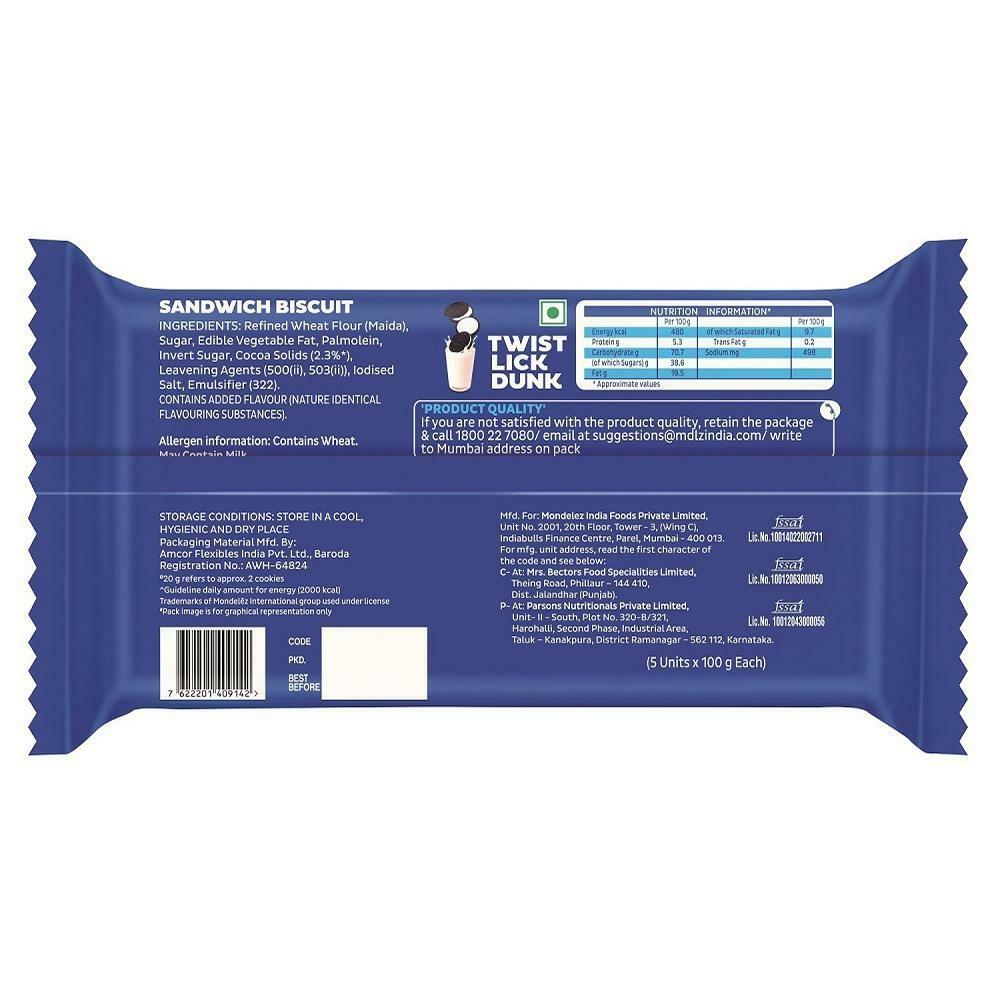 Cadbury Oreo Original Chocolatey Sandwich Biscuits Jumbo Pack 500 G – view 2