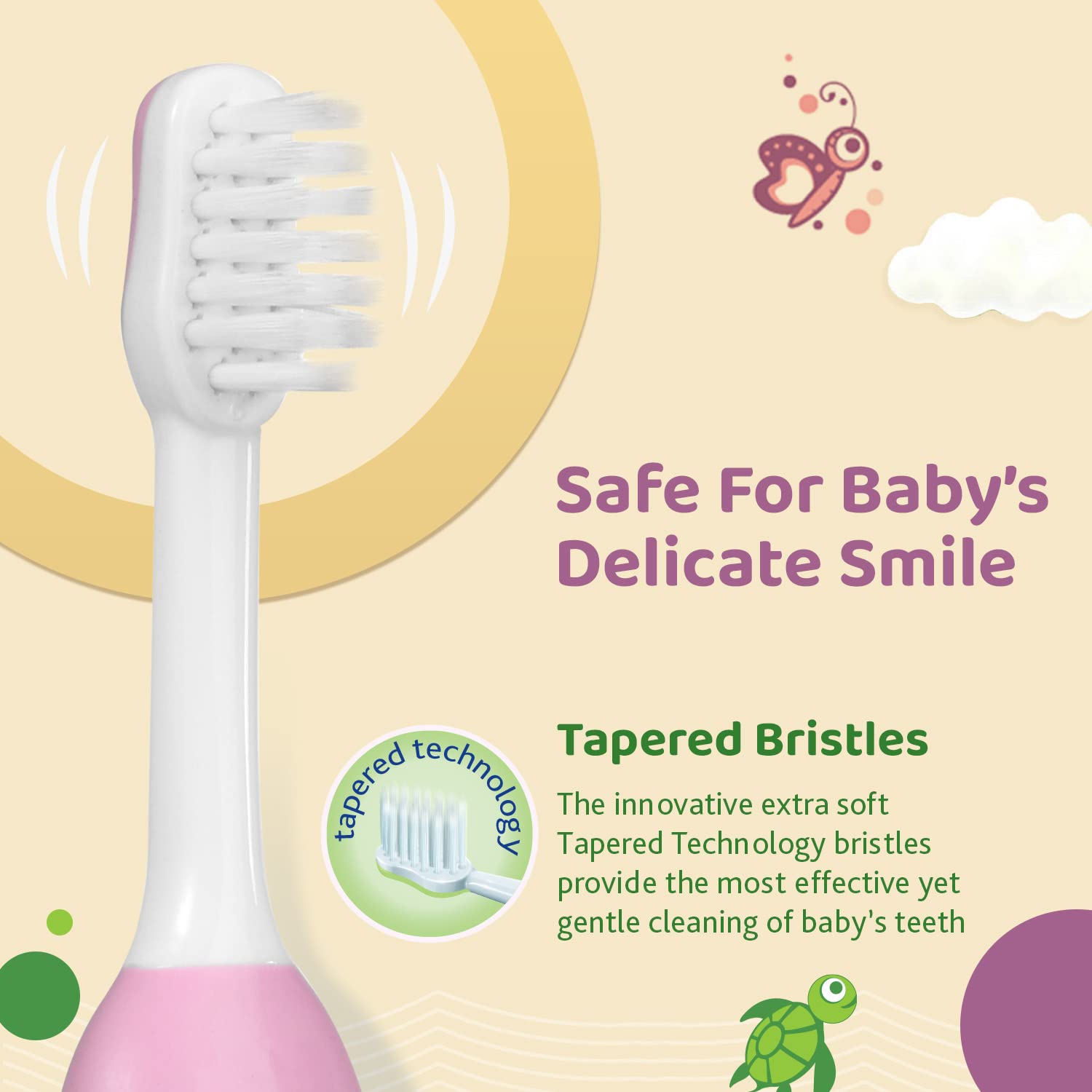 Chicco Toothbrush Set Pink+Green 6M-36M, manual, Baby – view 3