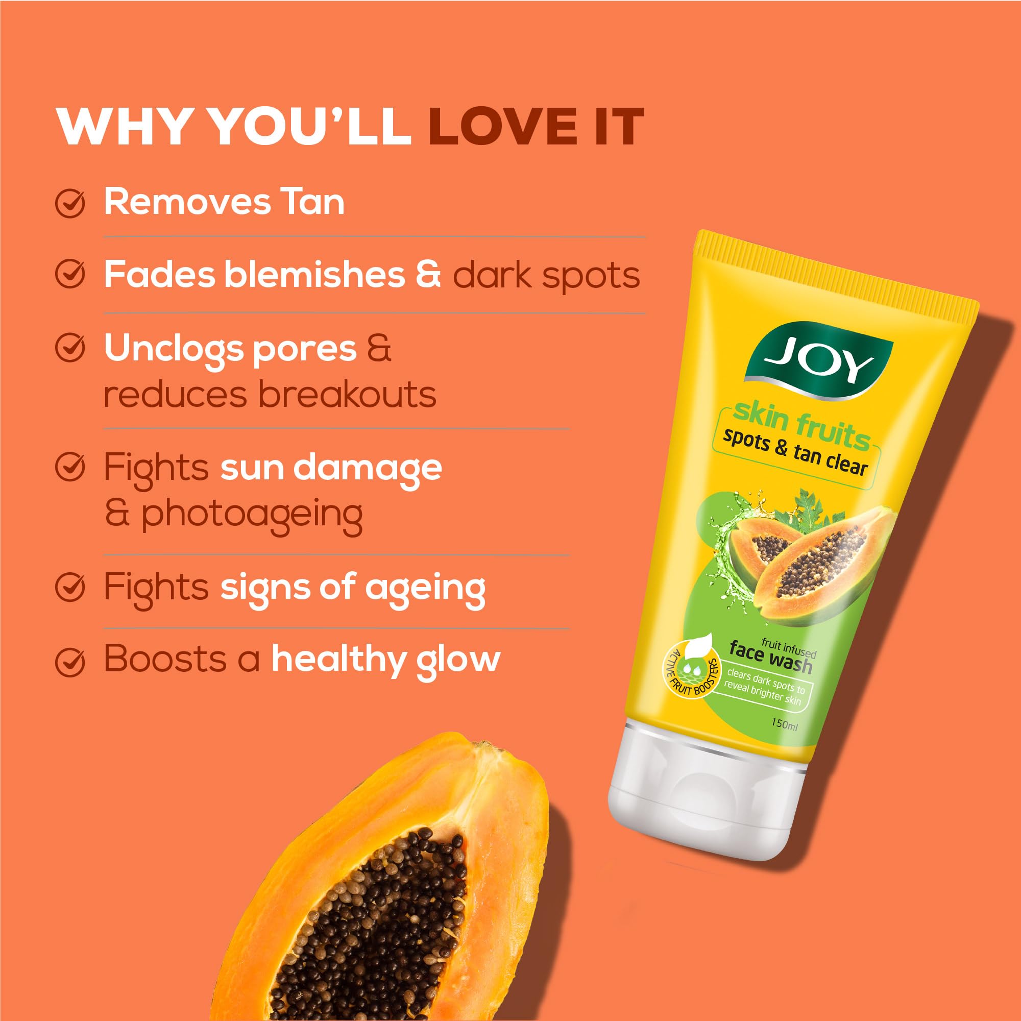 Joy Skin Fruits Spots & Tan Clear Face Wash 150ml – view 5