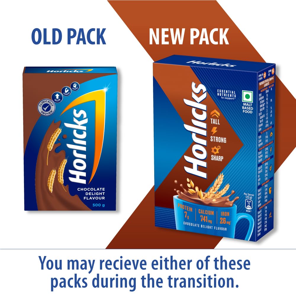 Horlicks Junior Chocolate Flavour Health & Nutrition Drink, 500g Refill, for Toddlers & Young Kids, for Brain Development, Weight Gain and Immunity, Chocolate Flavour, Jar, 500 g – view 3