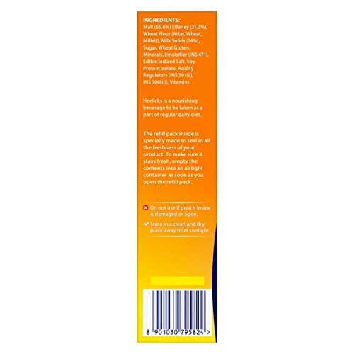 Horlicks Health & Nutrition drink - 500 g Refill pack (Classic Malt) – view 8
