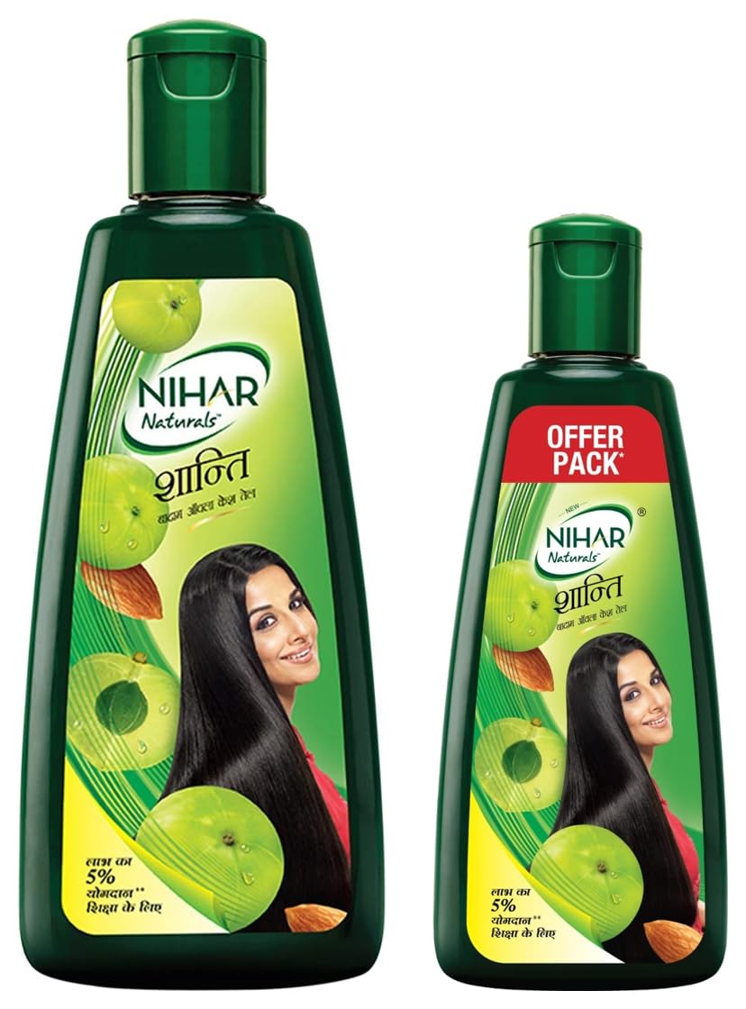 Nihar Shanti Amla Badam Hair Oil combo pack bottles