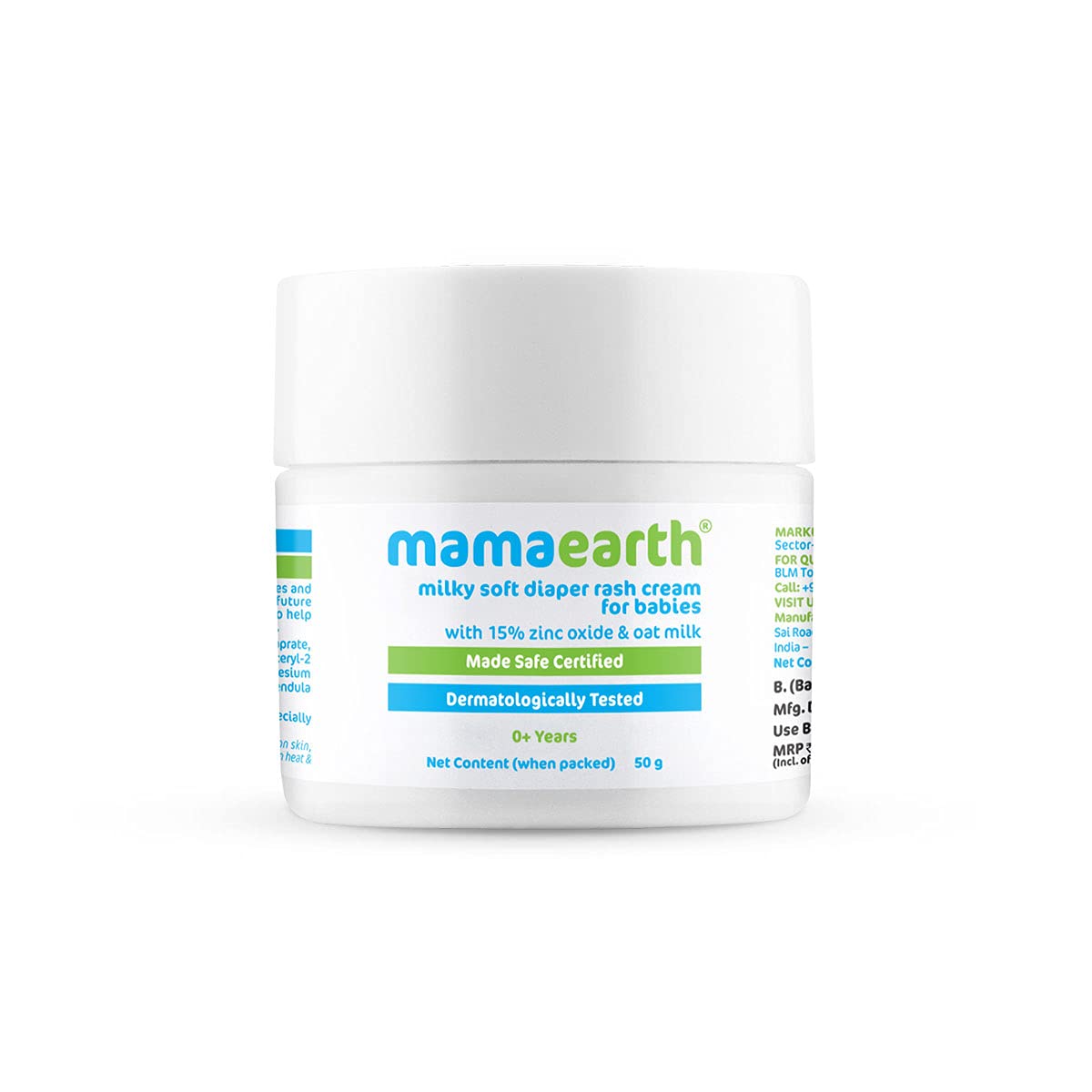 Front view of Mamaearth baby diaper rash cream tube