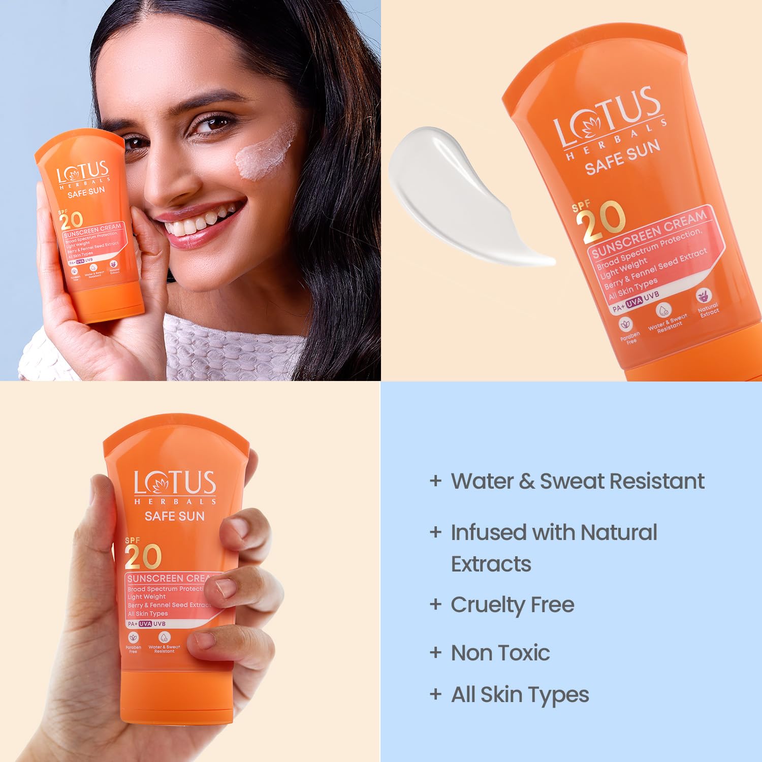 Lotus Herbals Safe Sun Daily Sunscreen SPF 20 UVB and PA+ UVA – view 3