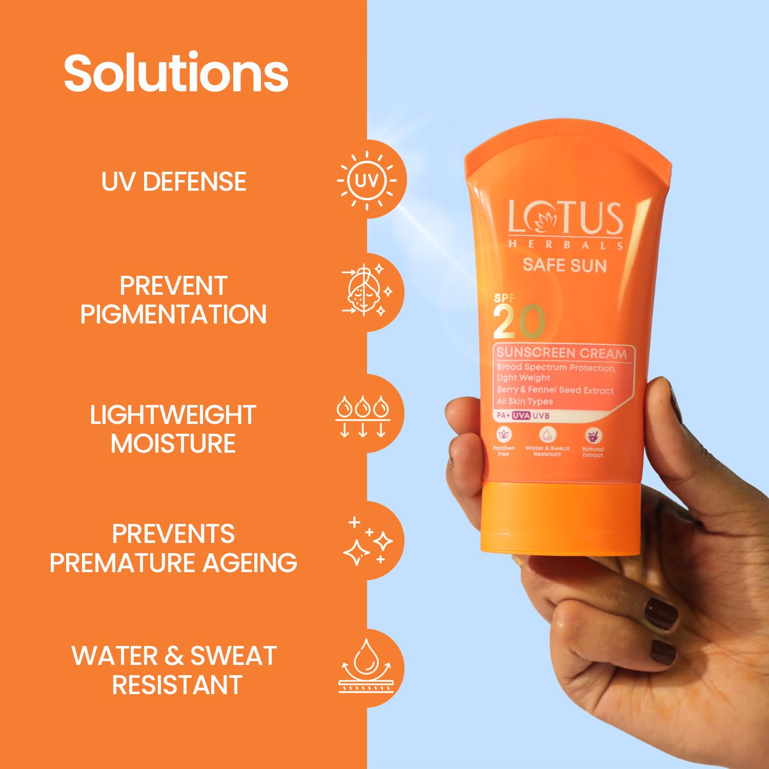 Lotus Herbals Safe Sun Daily Sunscreen SPF 20 UVB and PA+ UVA – view 4