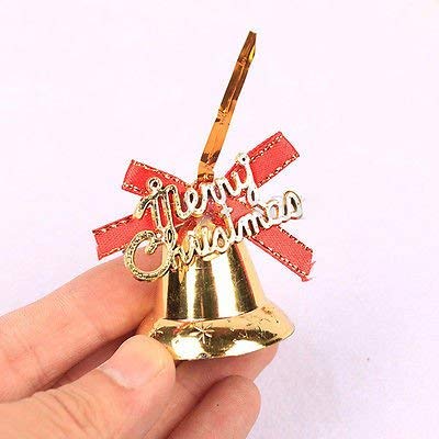 TIED RIBBONS Set of 24 Christmas Tree Decoration Mini Golden Bells Ornaments Props Accessories Small Xmas Tree Decor - Christmas Decorations Items for Home – view 4