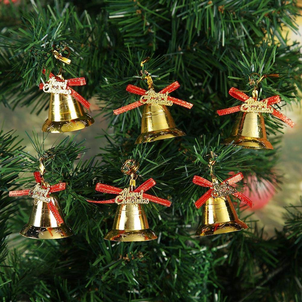 TIED RIBBONS Set of 24 Christmas Tree Decoration Mini Golden Bells Ornaments Props Accessories Small Xmas Tree Decor - Christmas Decorations Items for Home – view 5