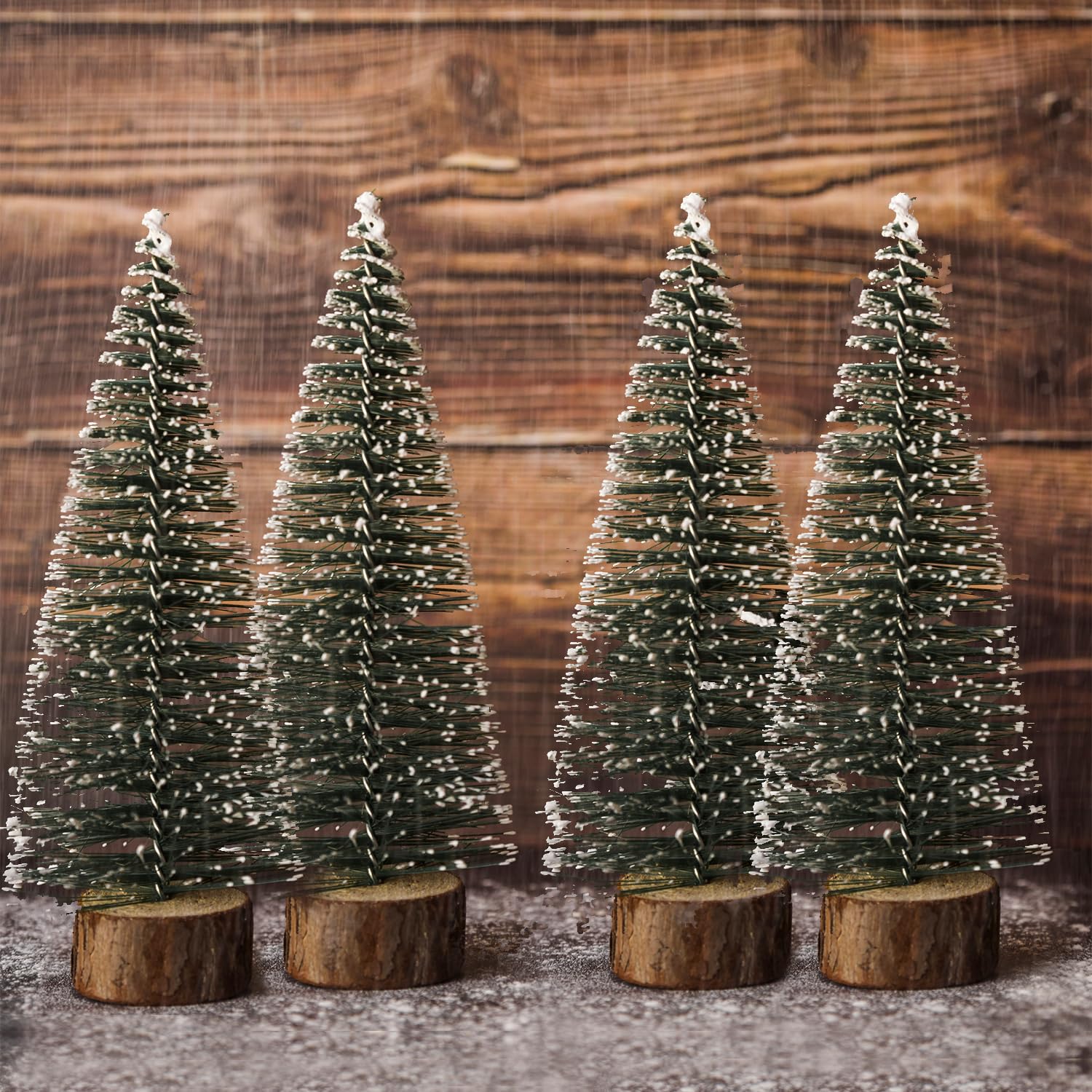 TIED RIBBONS Set of 4 Artificial Mini Christmas Tree 15.2 Cm for Decoration Table School Office Restaurants Mini Xmas Tree Party Decor - Christmas Decorations Items for Home (Green, 15.2 cm Height) – view 3
