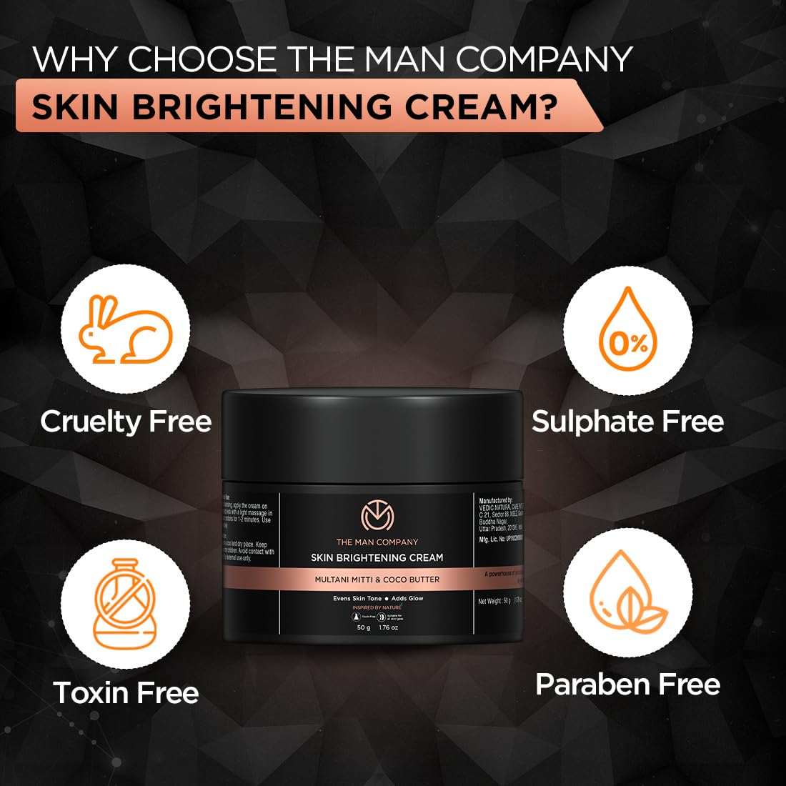 The Man Company Skin Brightening Cream - 50gm for Glowing Radiant Skin – view 5