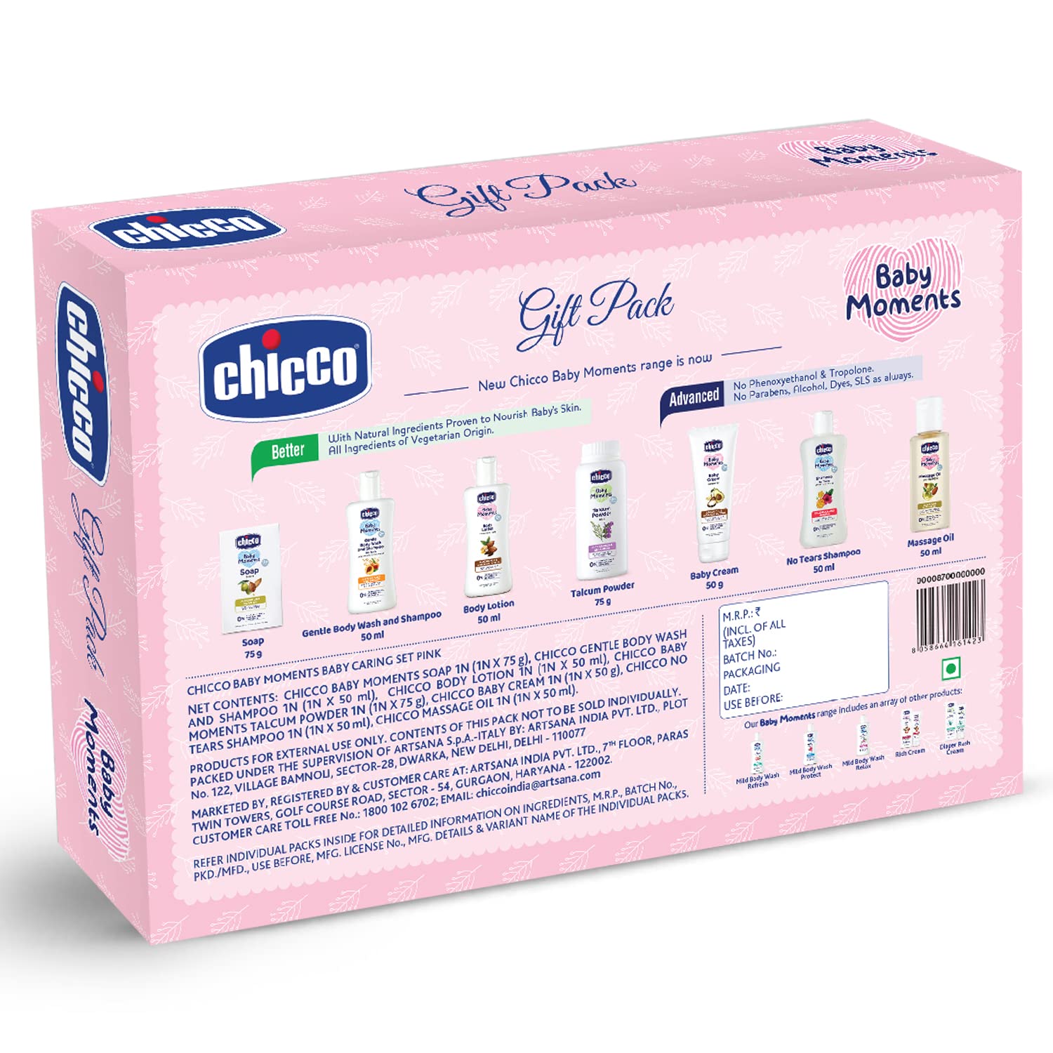 Chicco Baby Moments Caring Set Pink, Gift Set for Babies, 0m+ – view 7