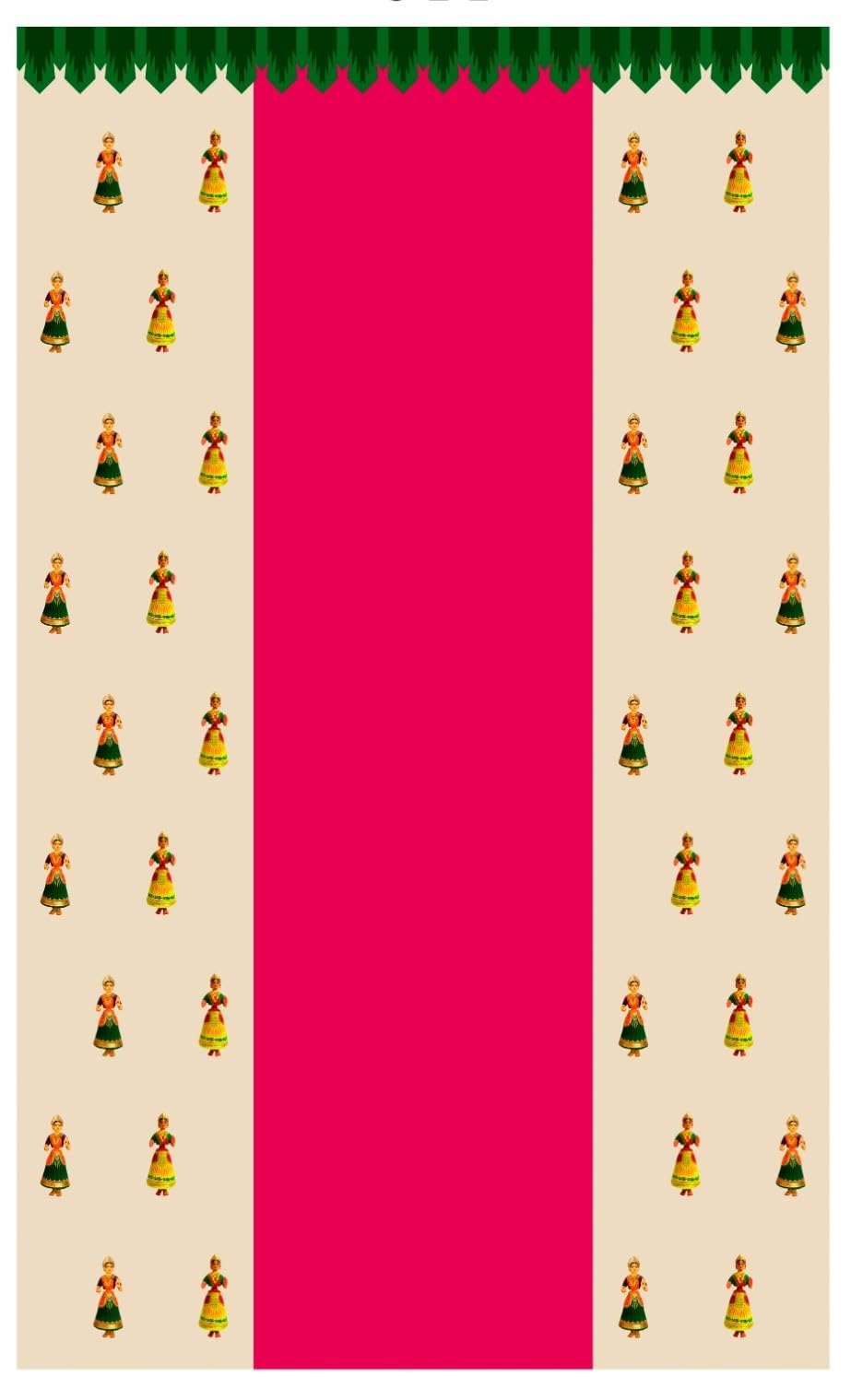 Golu Dolls Design Back Drop Cloths for Pooja Decoration (Cloth 56) Backdrop Cloth for Decoration, Size 8 Feet Lenth and 5 Feet Width(8 * 5) sankranti Decorations Backdrop – view 3