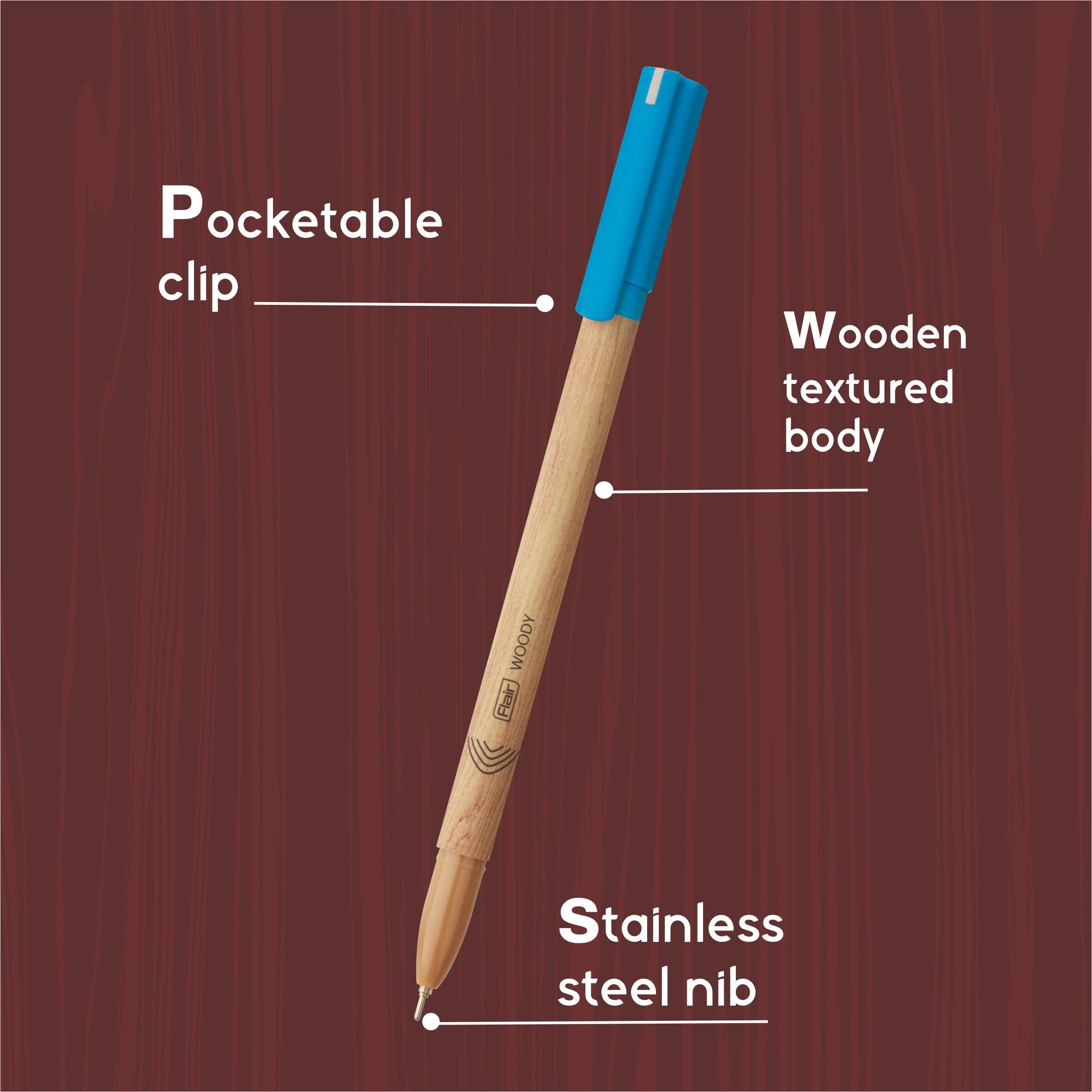 Flair Woody 0.7mm Ball Pen Blister Pack – view 5