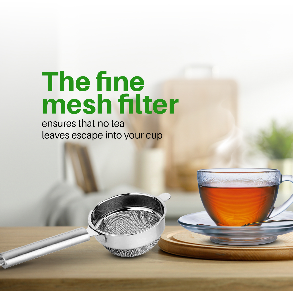 NeuOrigin Stainless Steel Strainer/Stainless Steel Mesh NeuOrigin003 for Tea and Coffee/Ergonomic Pipe Handle Strainer for Easy Grip – view 4