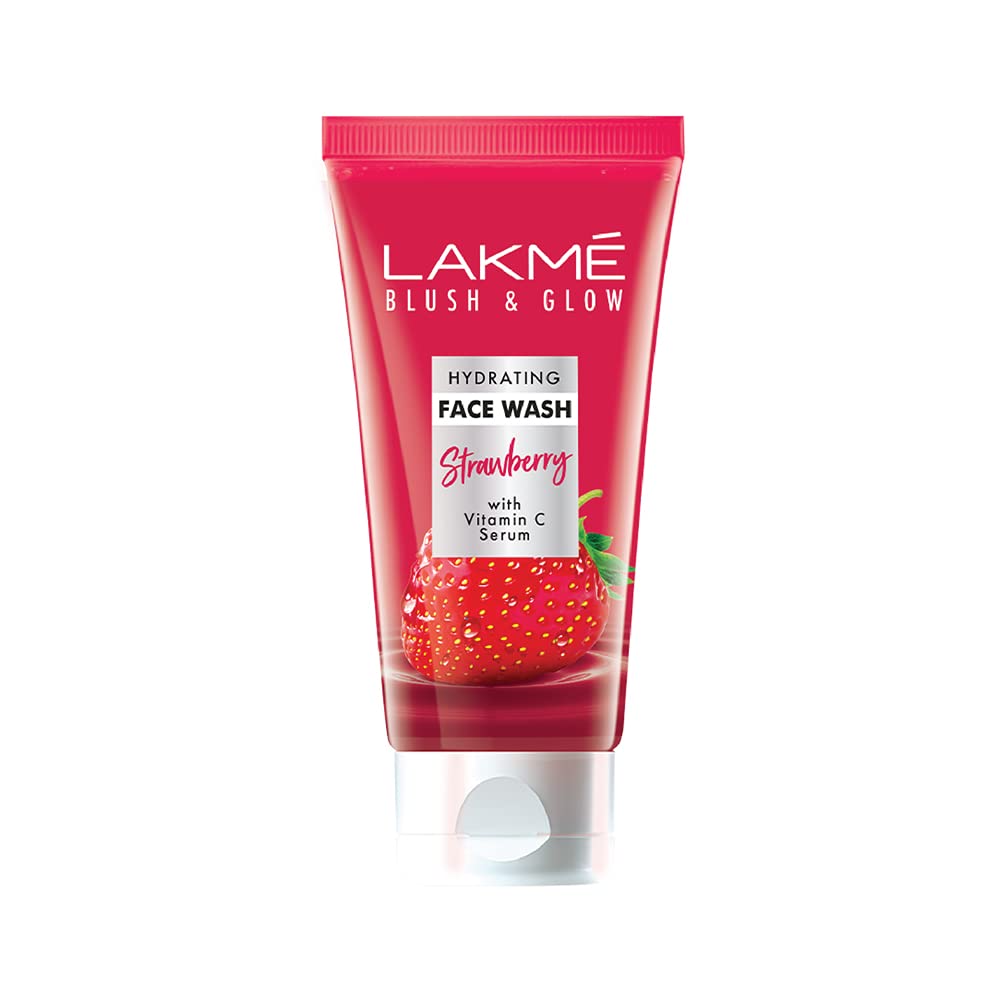 Lakme strawberry freshness gel face wash bottle front pack shot