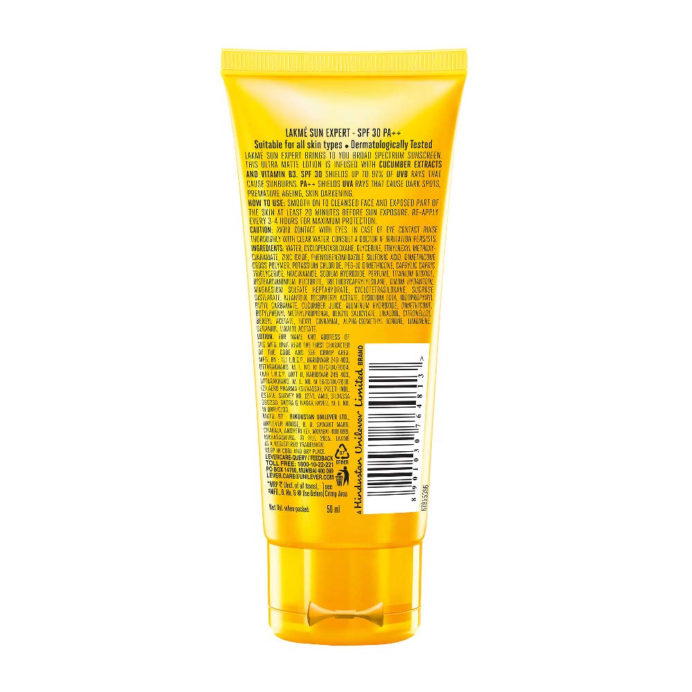 LAKMÉ Sun Expert SPF 30 PA++ Ultra Matte Lotion Sunscreen, Blocks Upto 97percent Harmful Sunrays, 50 ml – view 2