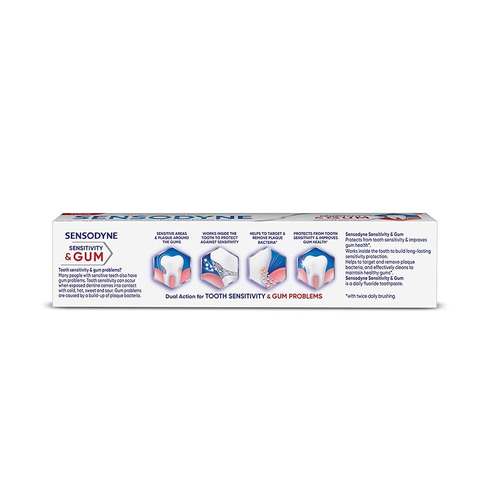 Sensodyne Toothpaste Sensitivity & Gum, Dual action tooth paste for sensitive teeth and healthy gums, 70 gm – view 2