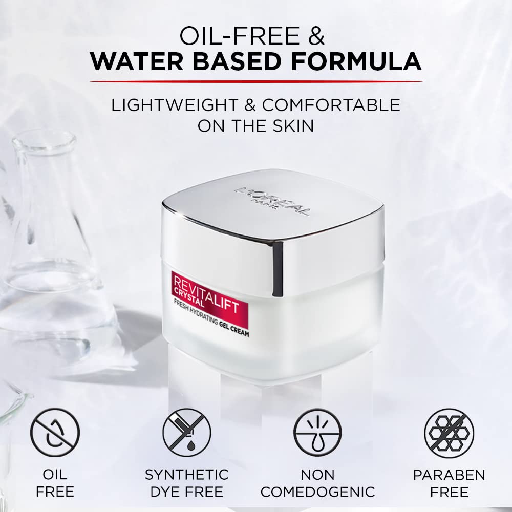 L'Oreal Paris Revitalift Crystal Fresh Hydrating Gel Cream, Oil-Free moisturiser, With Salicylic Acid, 50ml – view 5