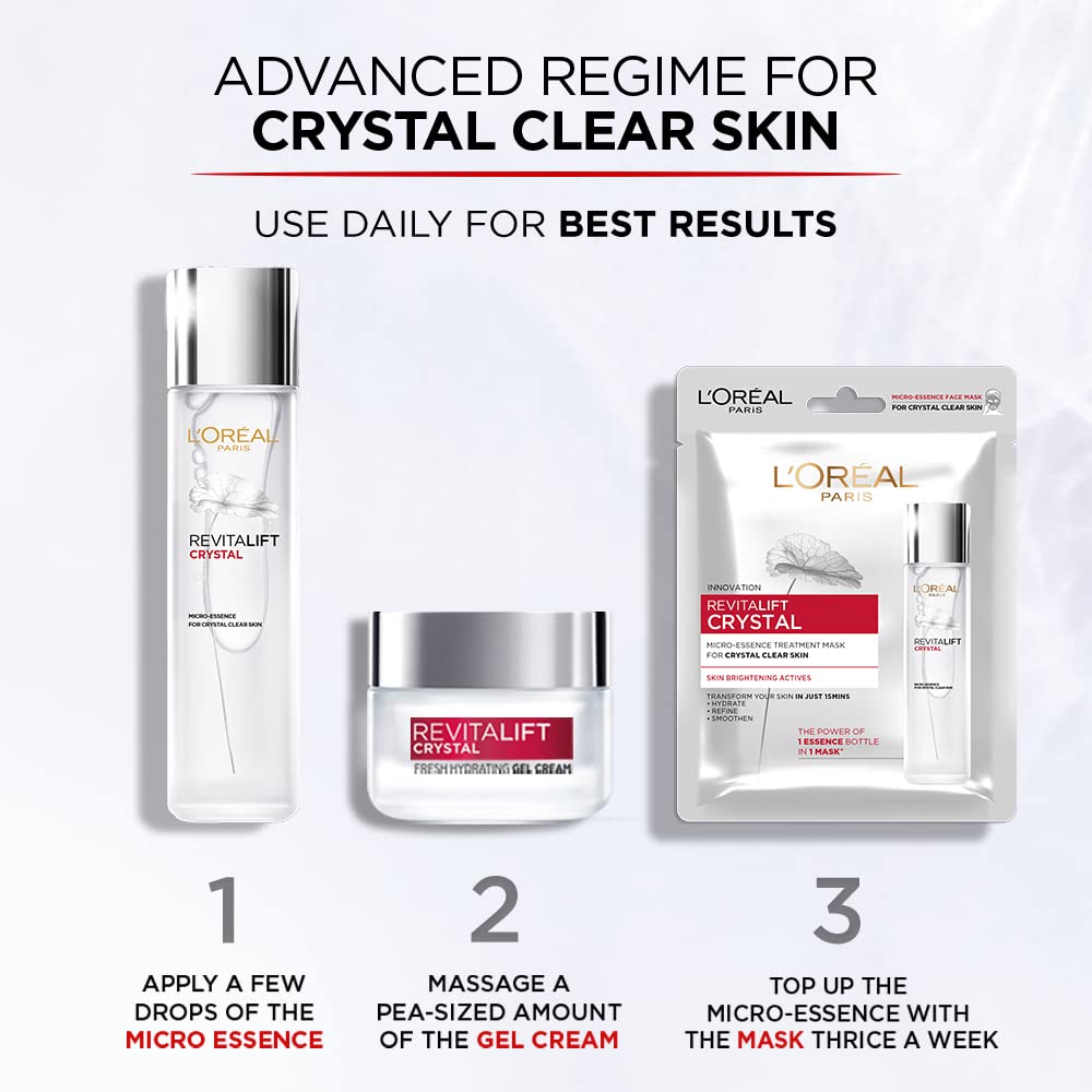 L'Oreal Paris Revitalift Crystal Fresh Hydrating Gel Cream, Oil-Free moisturiser, With Salicylic Acid, 50ml – view 7