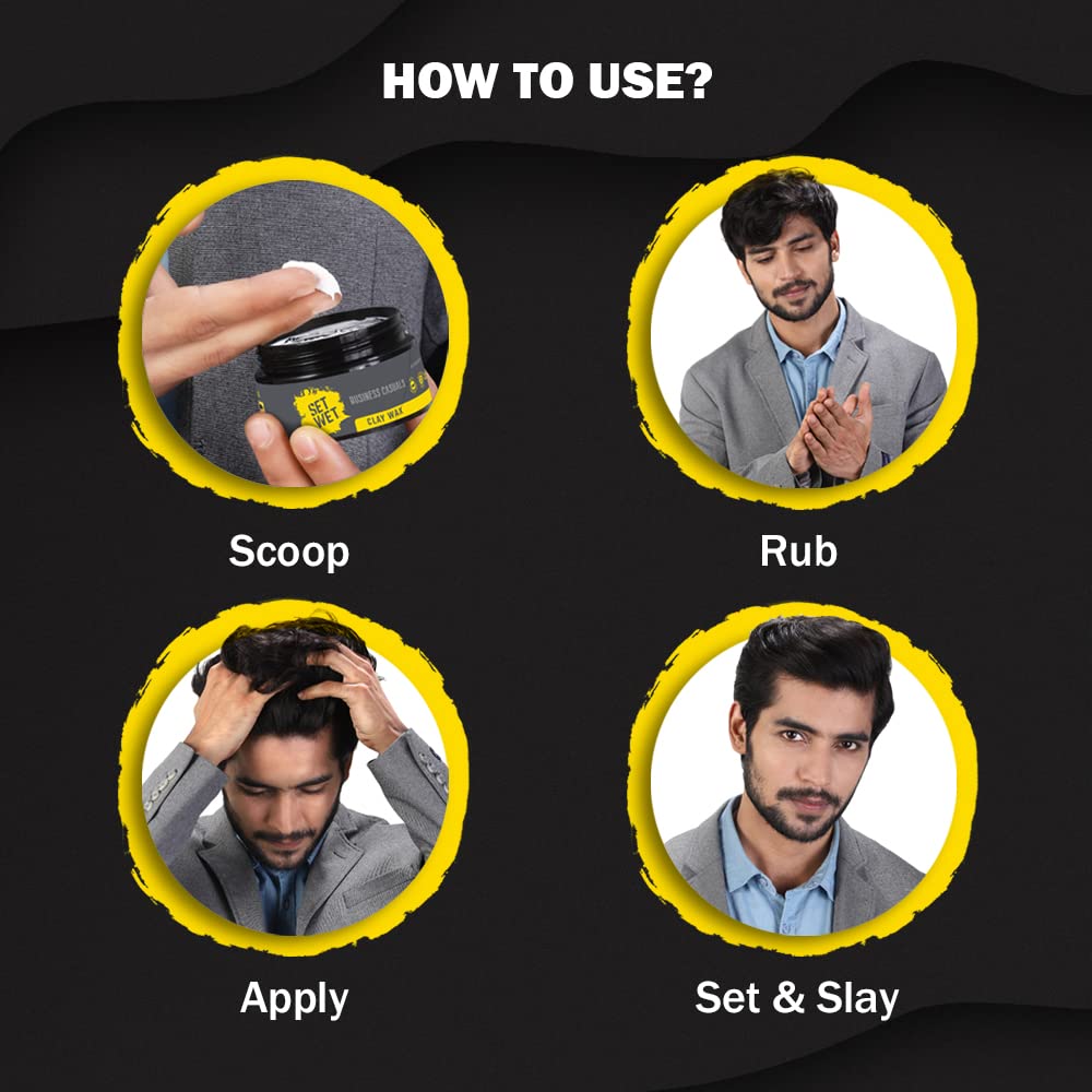 Set Wet Hair Wax For Men - Hair Clay Wax 60g – view 6