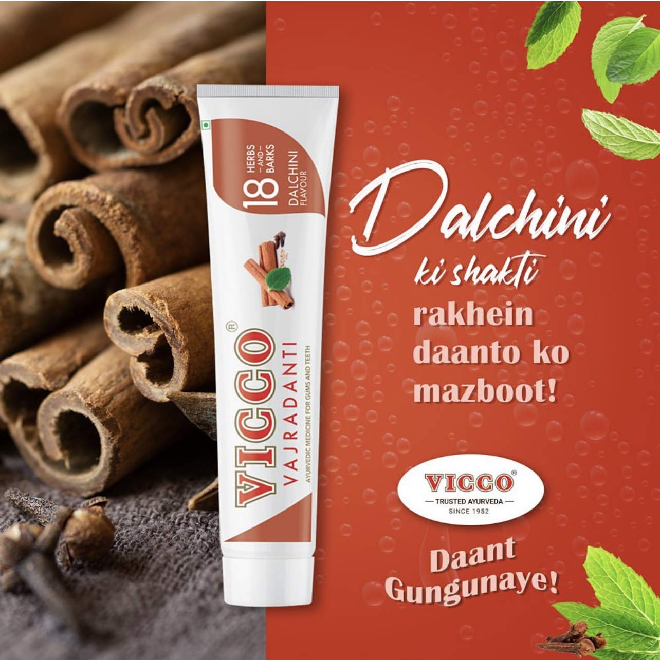 Vicco Vajradanti Ayurvedic Paste with 18 essential Herbs and Barks Dalchini Flavour 160 gms (Pack of 3) – view 3