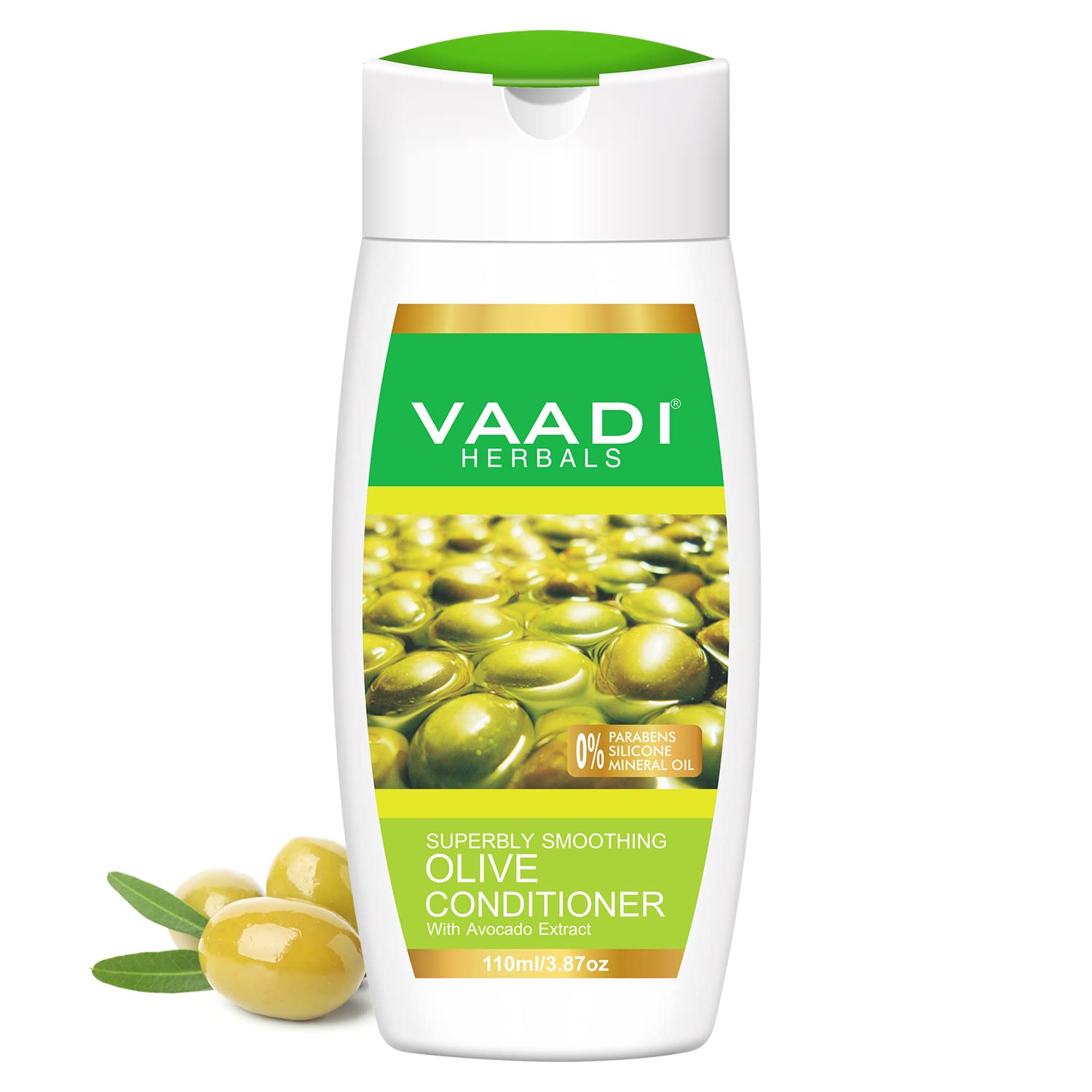 Vaadi Herbals olive hair conditioner bottle, avocado extract, 110ml